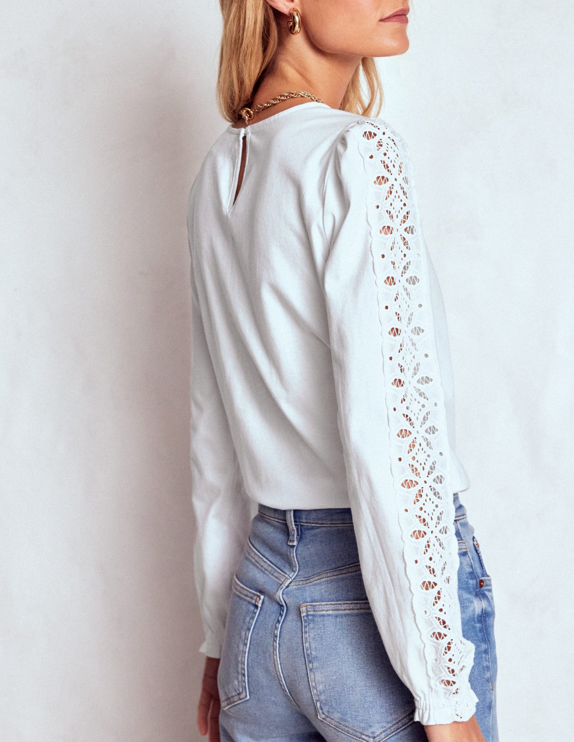 Scarlett Broderie Trim Top-White-3