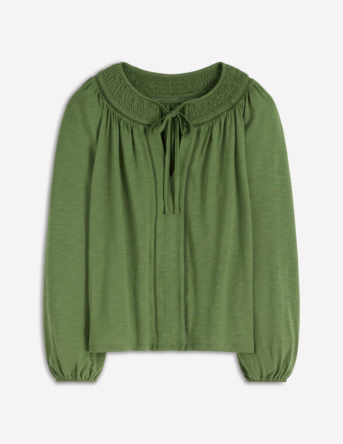 Georgia Smocked Jersey Top-Safari Green - Image 5