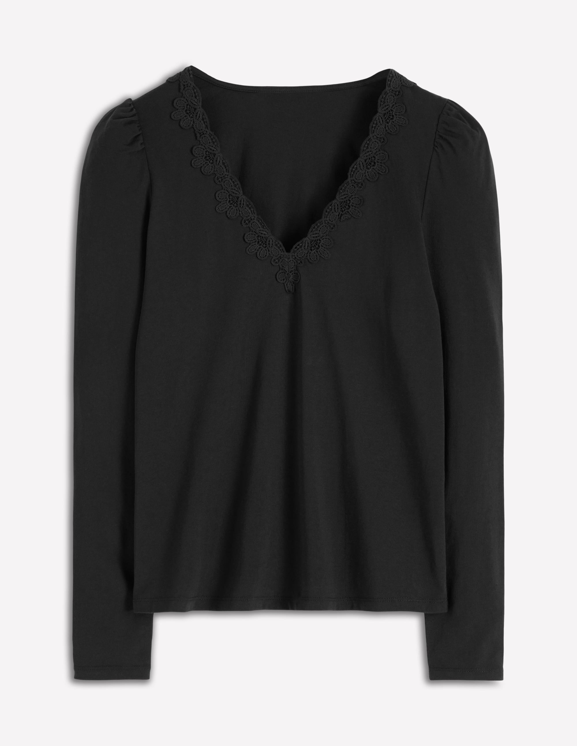 Supersoft V- Neck Trim Top-Black - Image 4