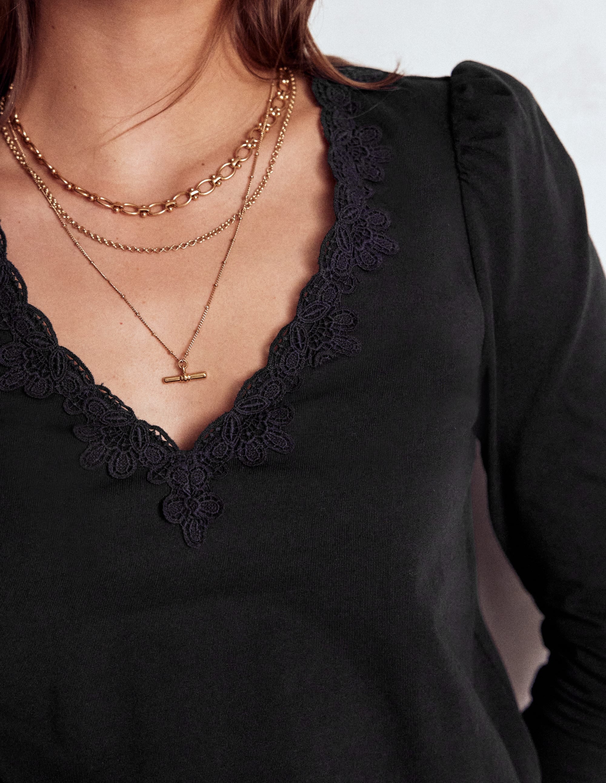 Supersoft V- Neck Trim Top-Black - Image 2