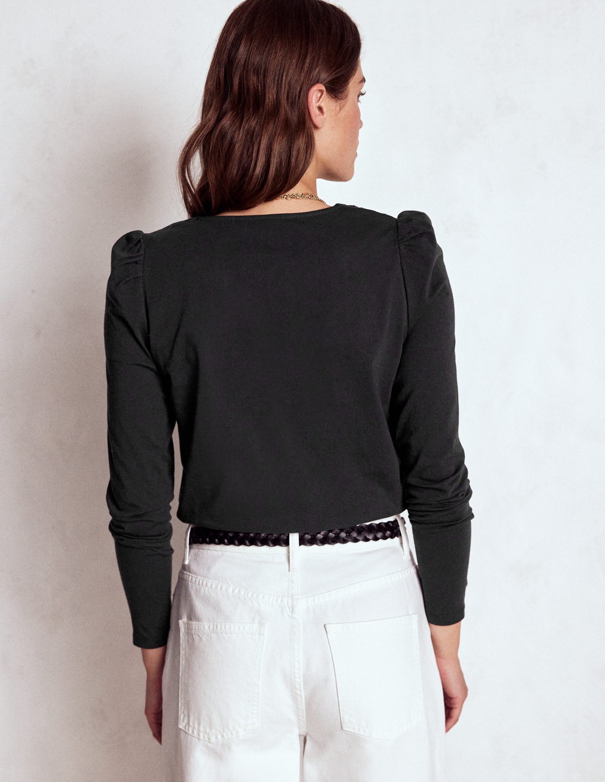 Supersoft V- Neck Trim Top-Black - Image 3