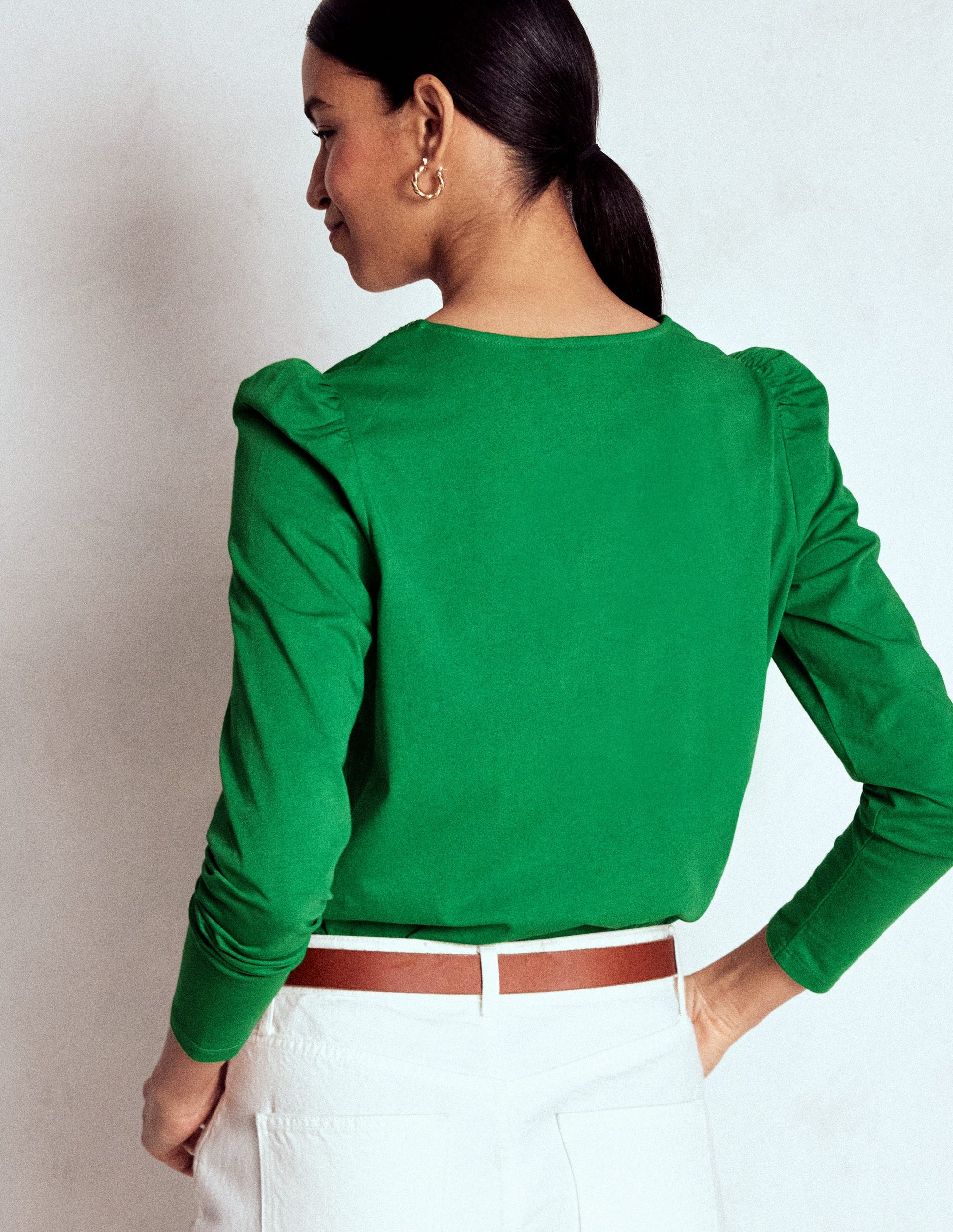 Flora Lace V-neck Top-Highland Green-3