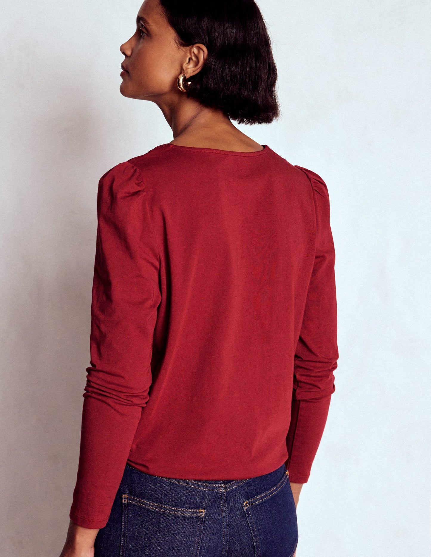 Flora Lace V-neck Top-Burgundy Red