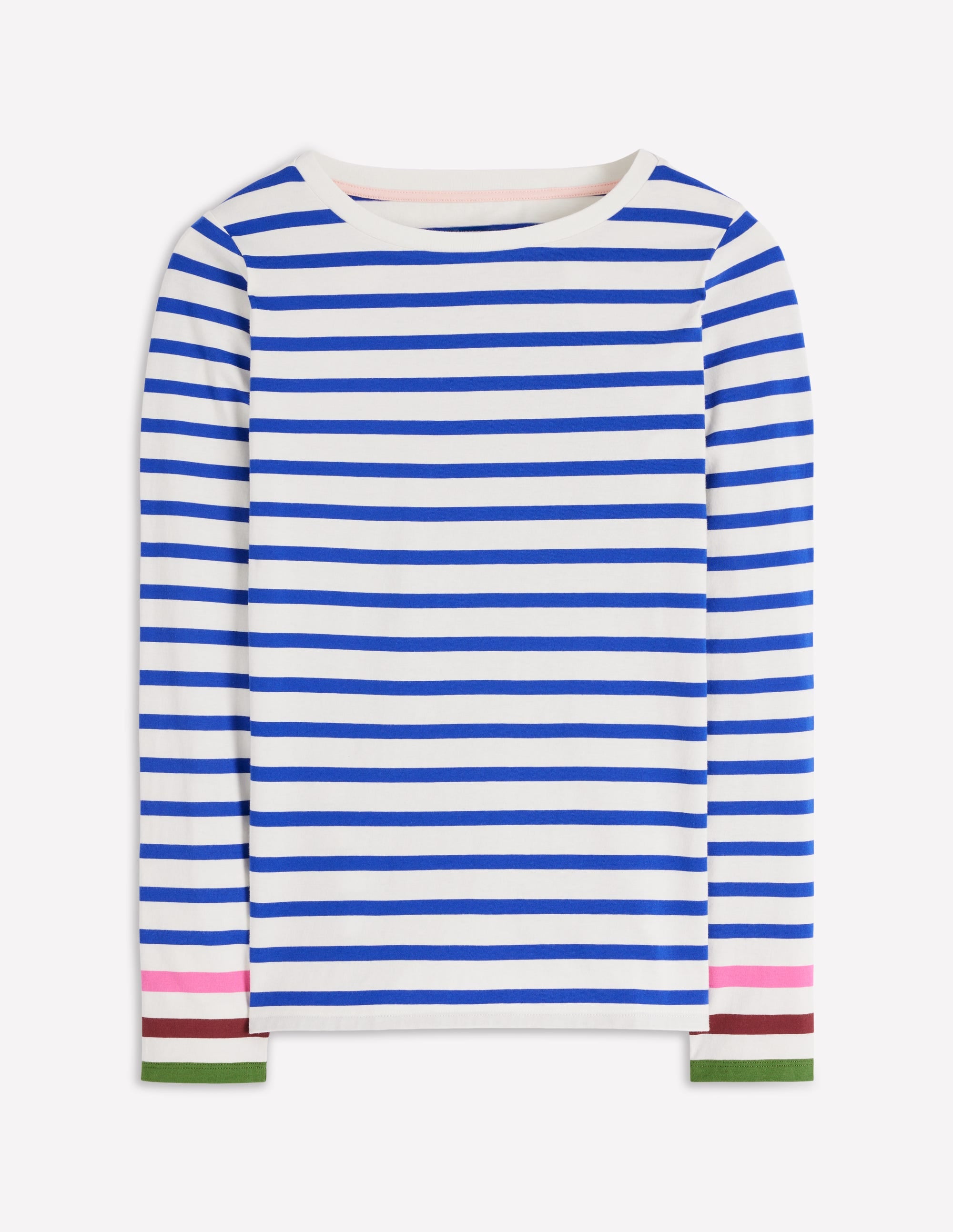 Olivia Long Sleeve Breton-Kingfisher Blue, Multi Cuff - Image 5