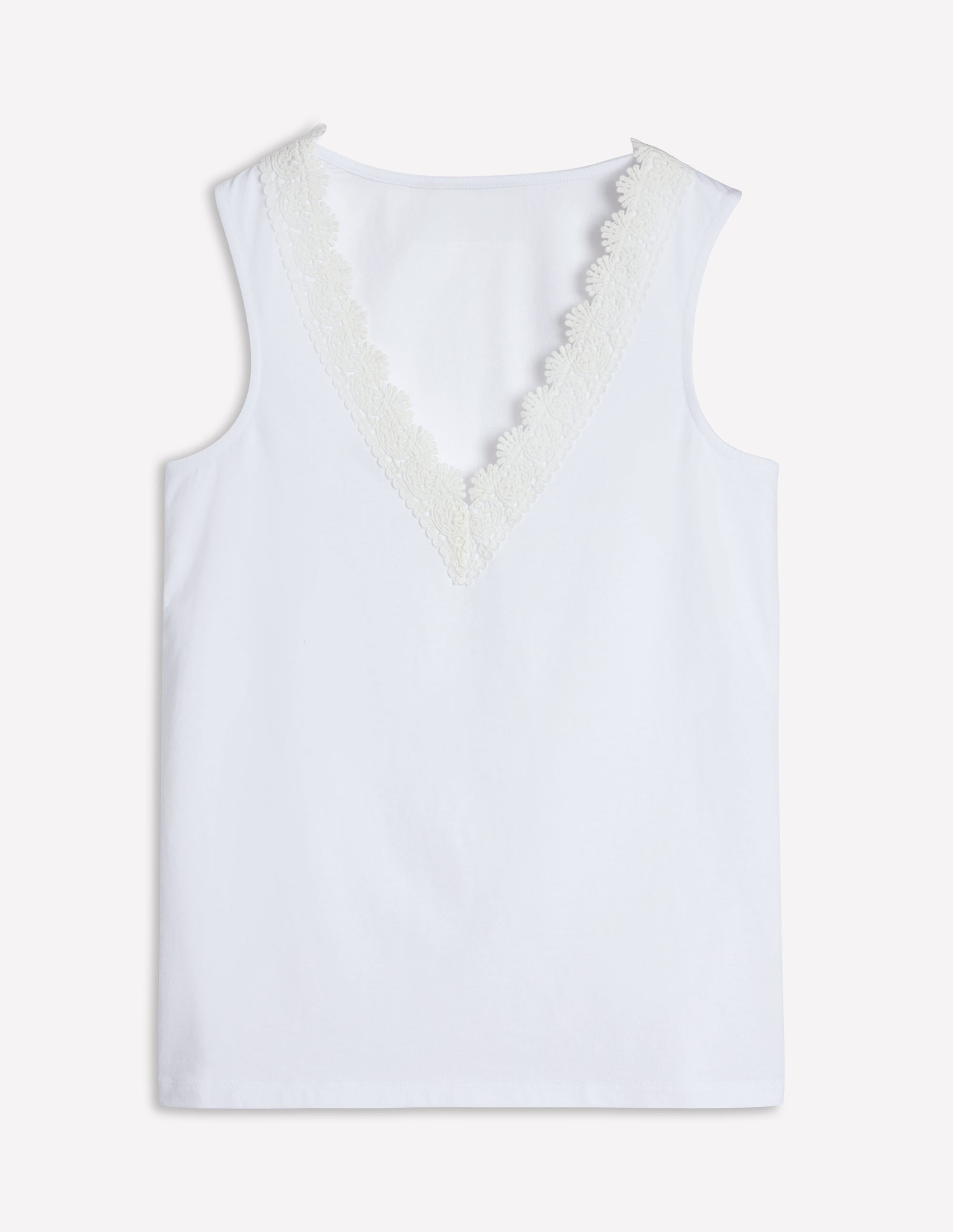 Flora Lace Trim Vest-White - Image 5