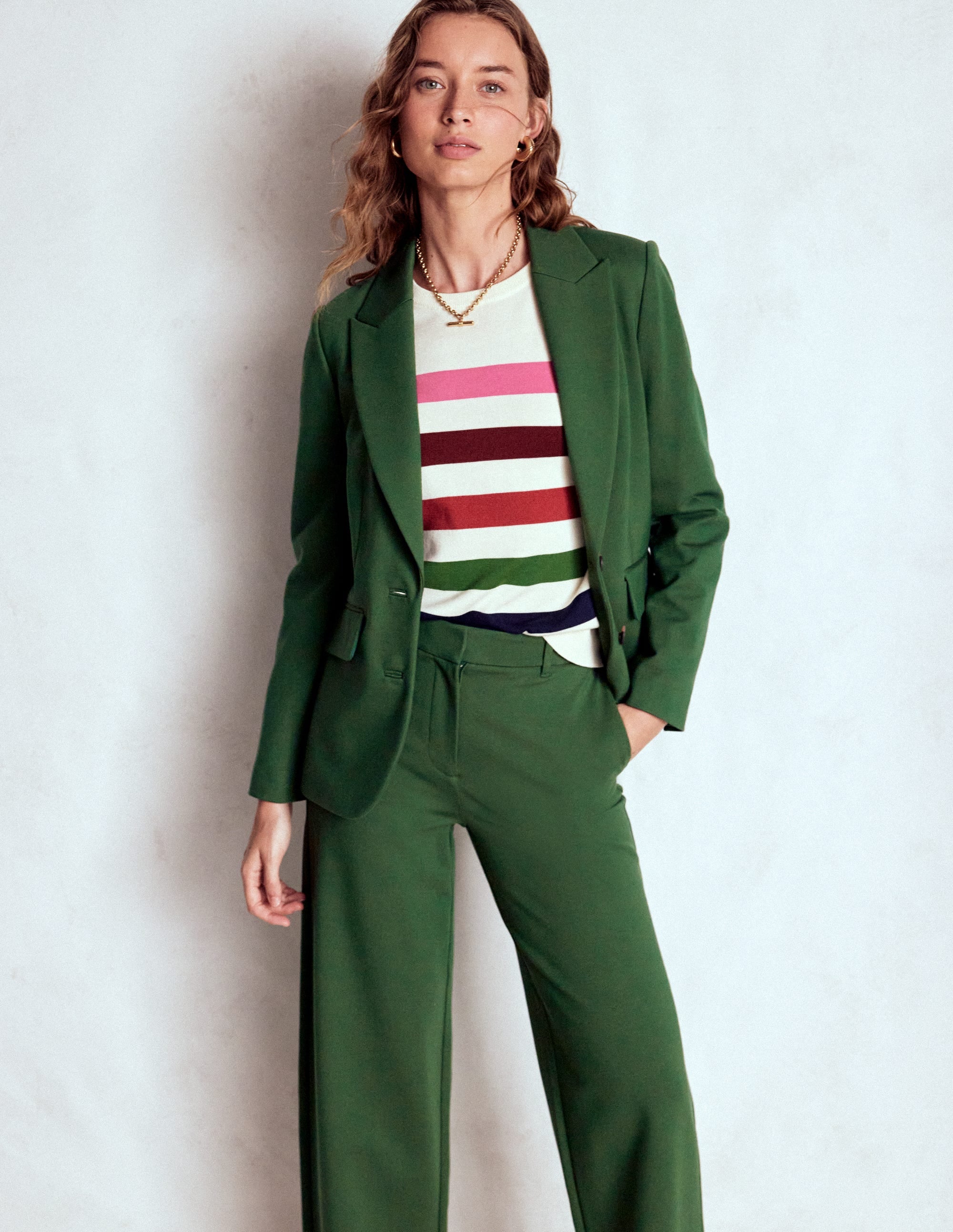 Marylebone Ponte Blazer-Hunter green - Image 1