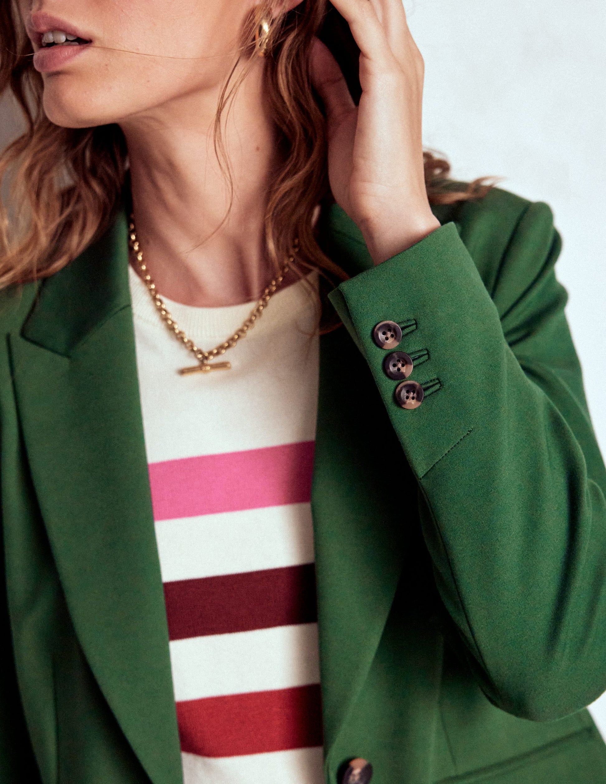 Marylebone Ponte Blazer-Hunter green-2