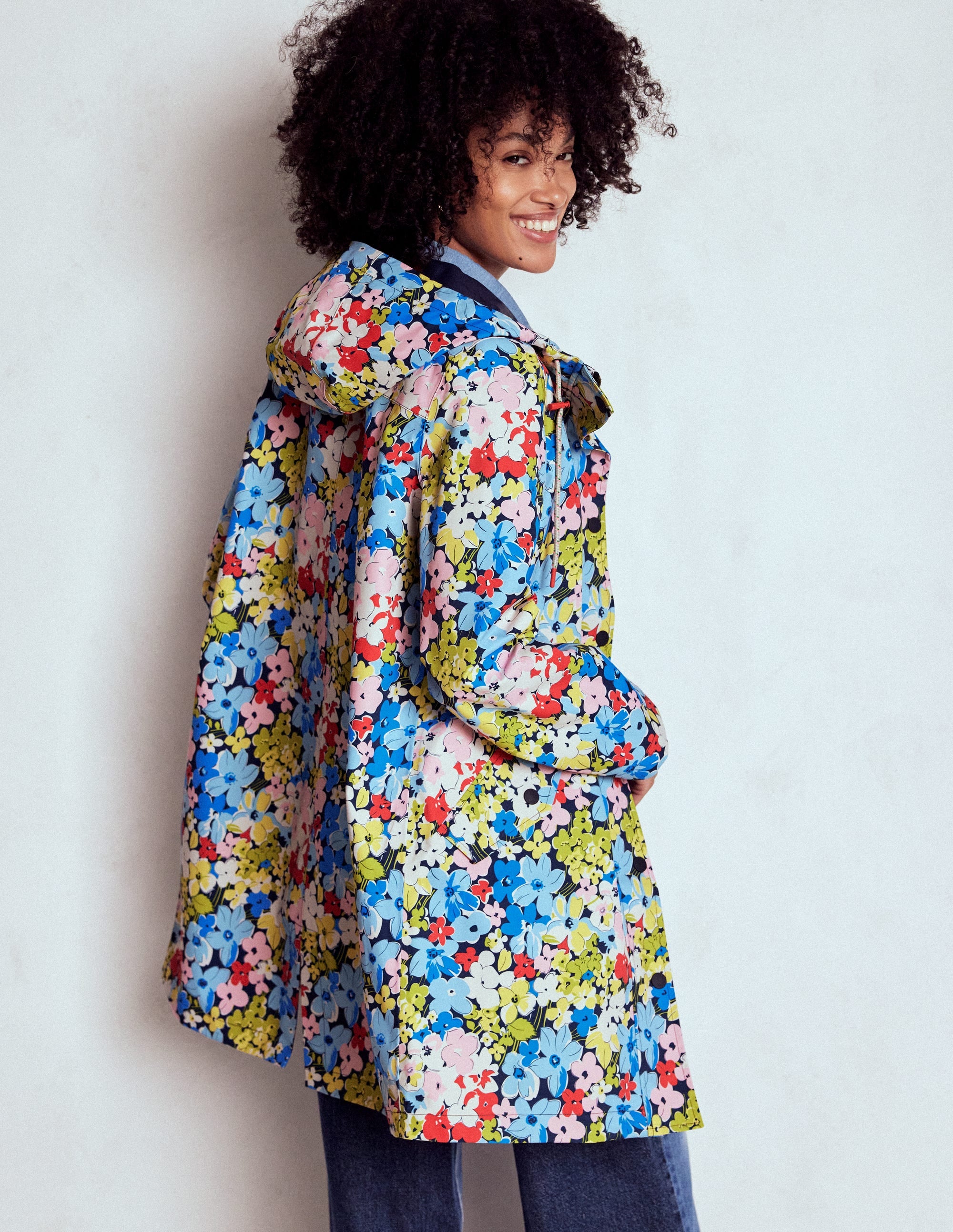 Wells Waterproof Hooded Coat-Multi, Flowerbed Cluster - Image 2