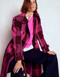 Cheltenham Trench Coat-Pink Peony, Chestnut Gingham