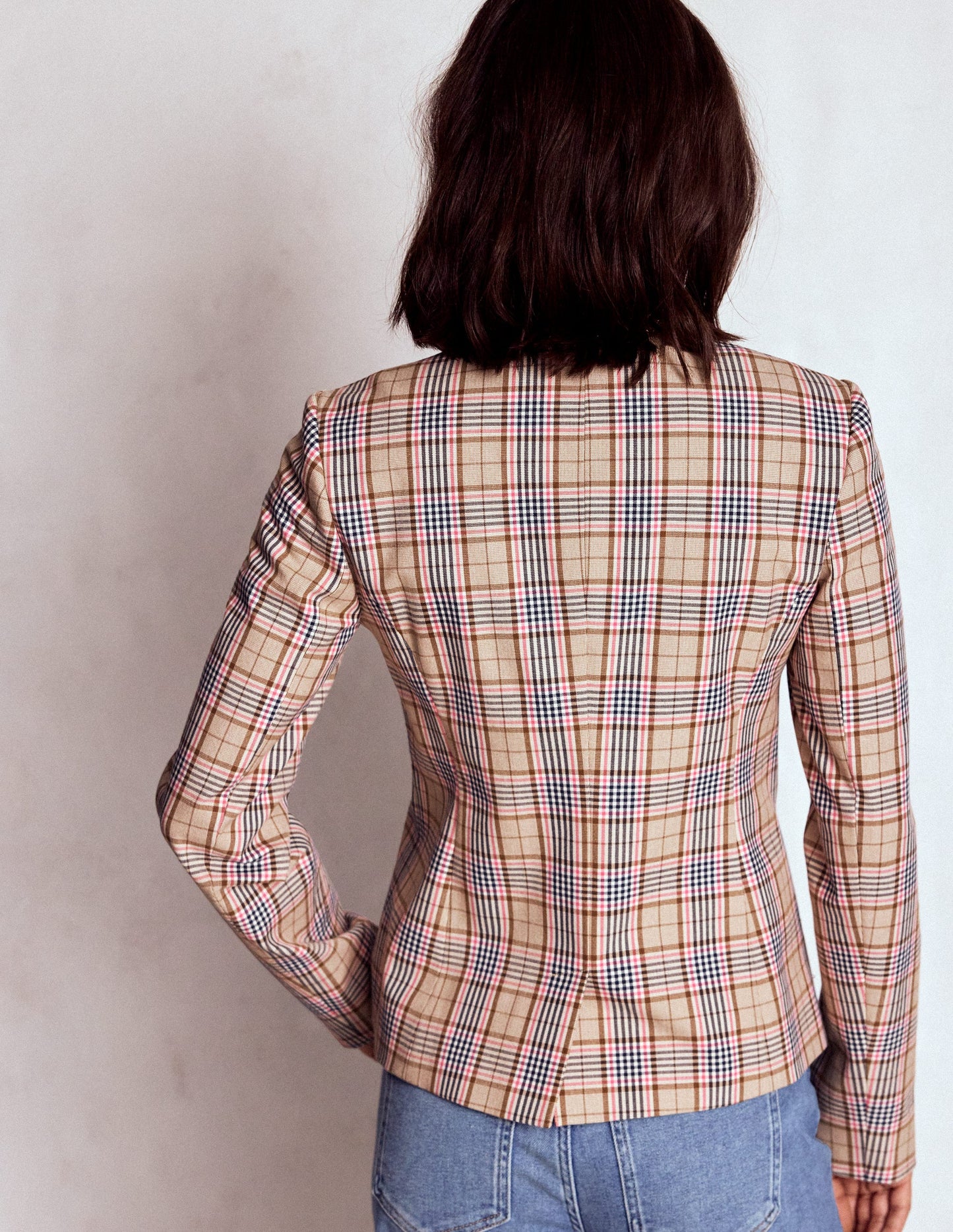 Hampstead Blazer-Brown, Pink & Navy  Check