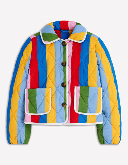 Fitzrovia Quilted Jacket-Rainbow Stripe-8