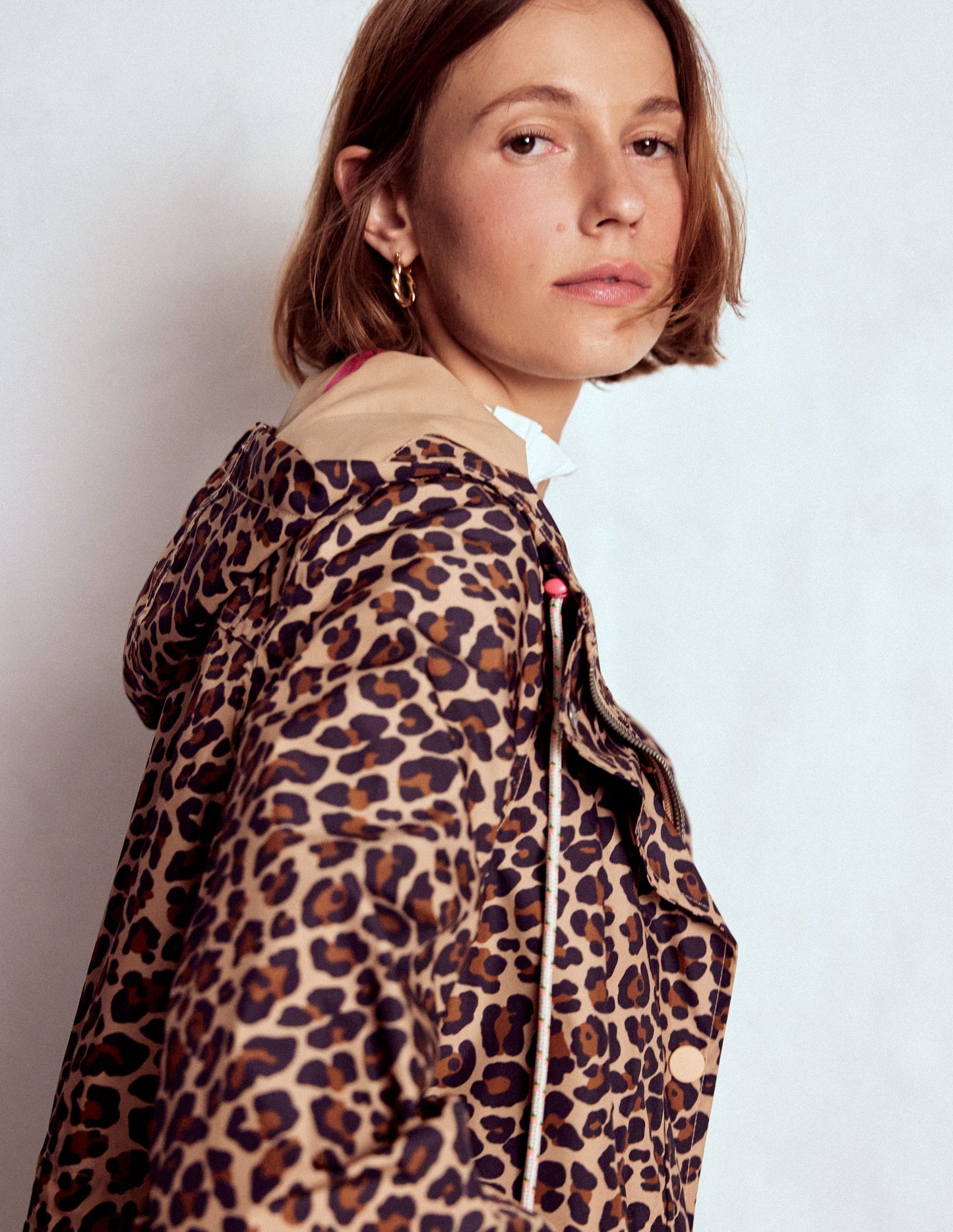 Longline Rain Mac-Multi, Cheetah Pop