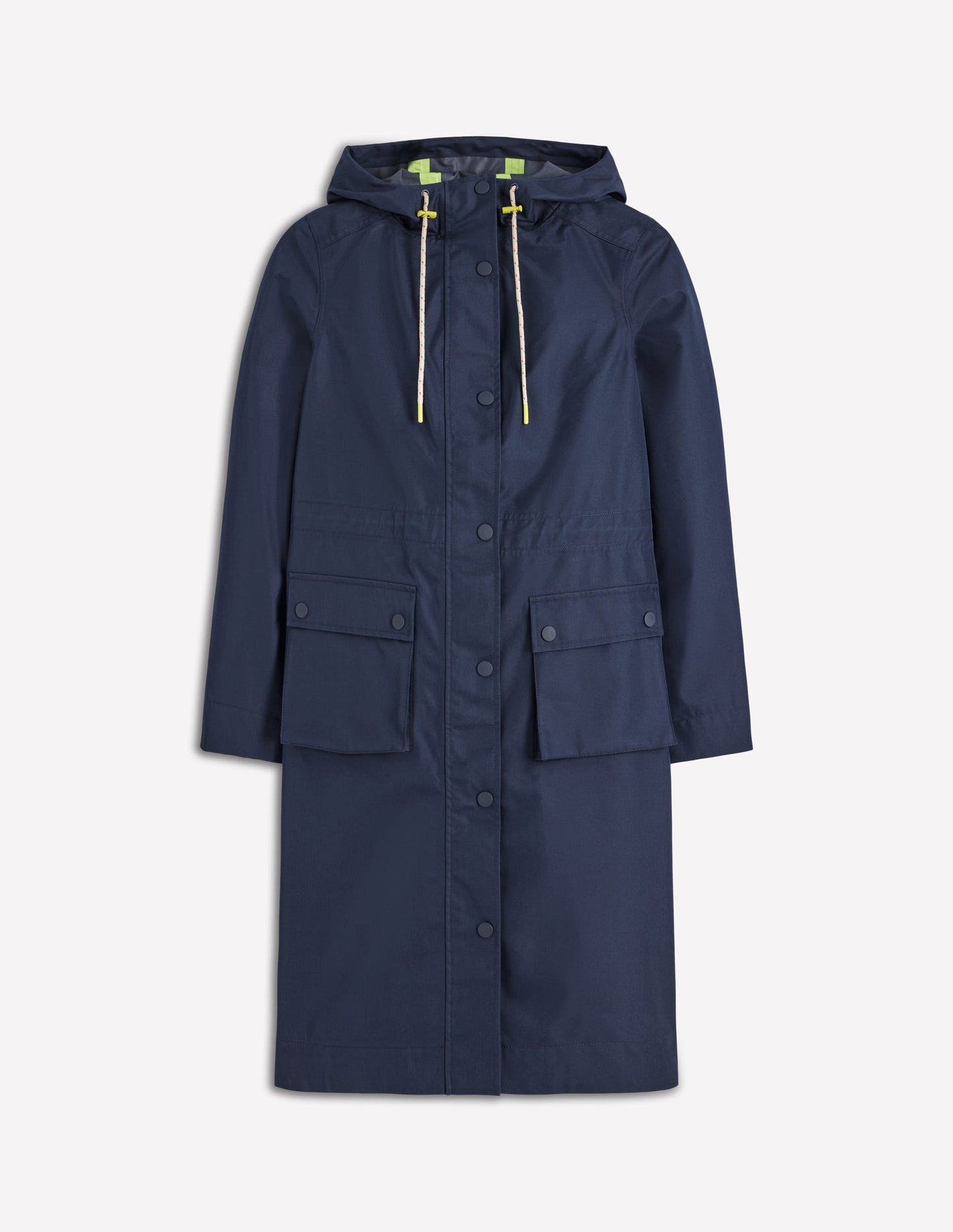 Longline Rain Mac-Navy Colourblock