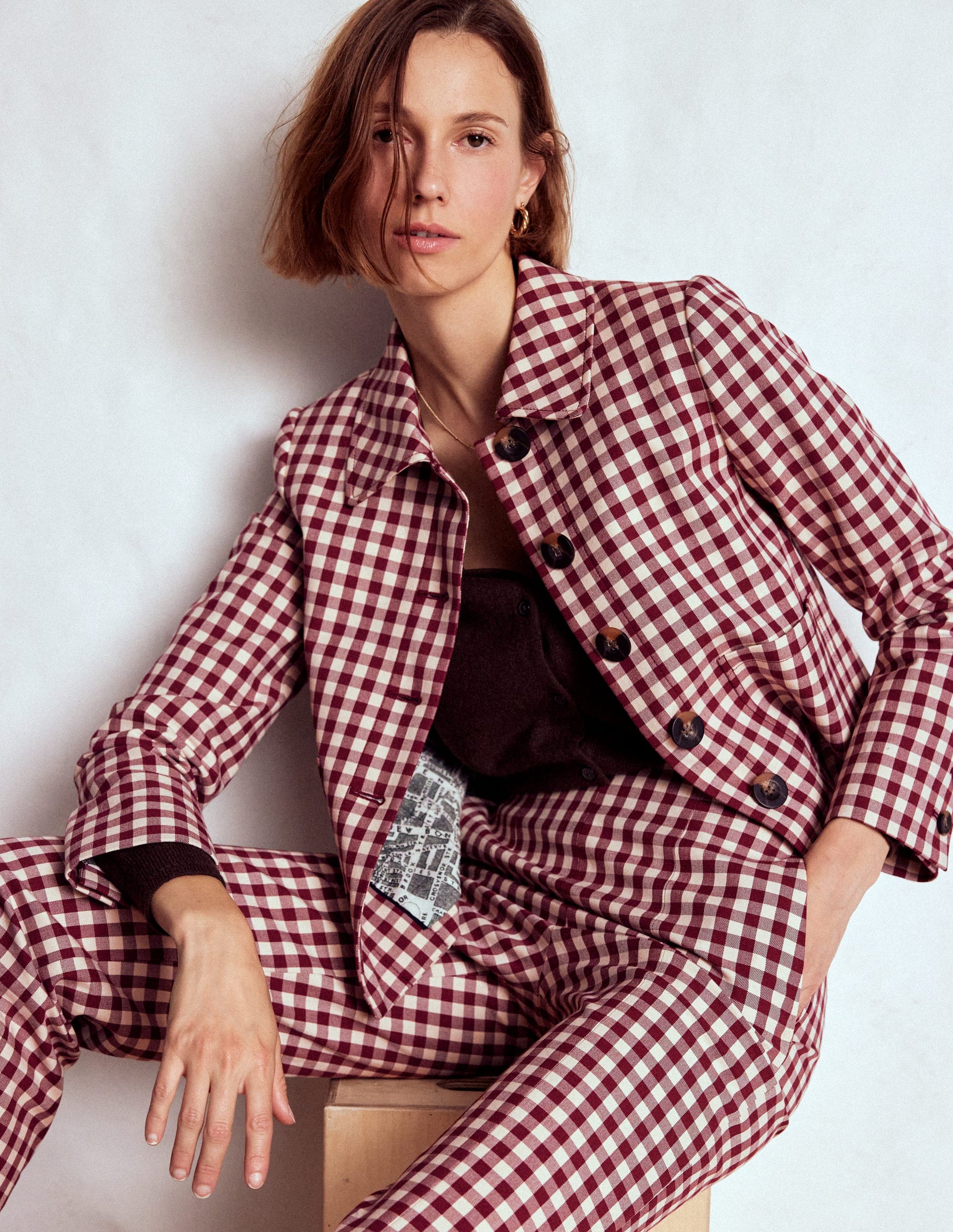 Knightsbridge Gingham Jacket-Chestnut Gingham-1
