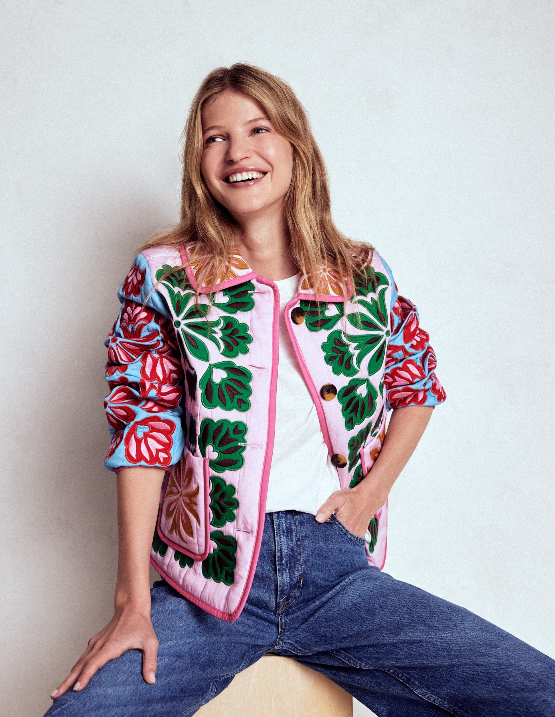 Fitzrovia Embroidered Jacket-Multi Applique-1
