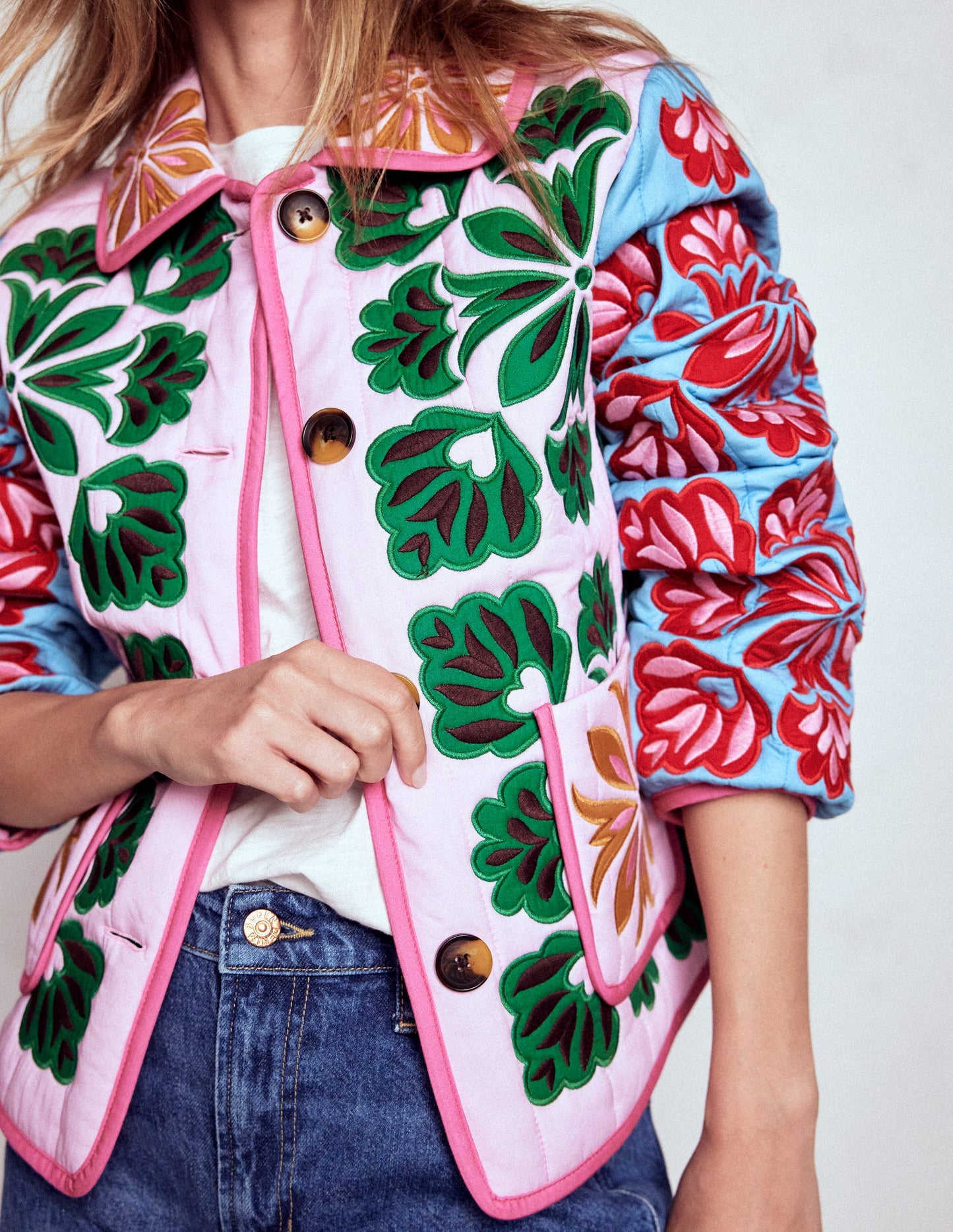 Fitzrovia Embroidered Jacket-Multi Applique
