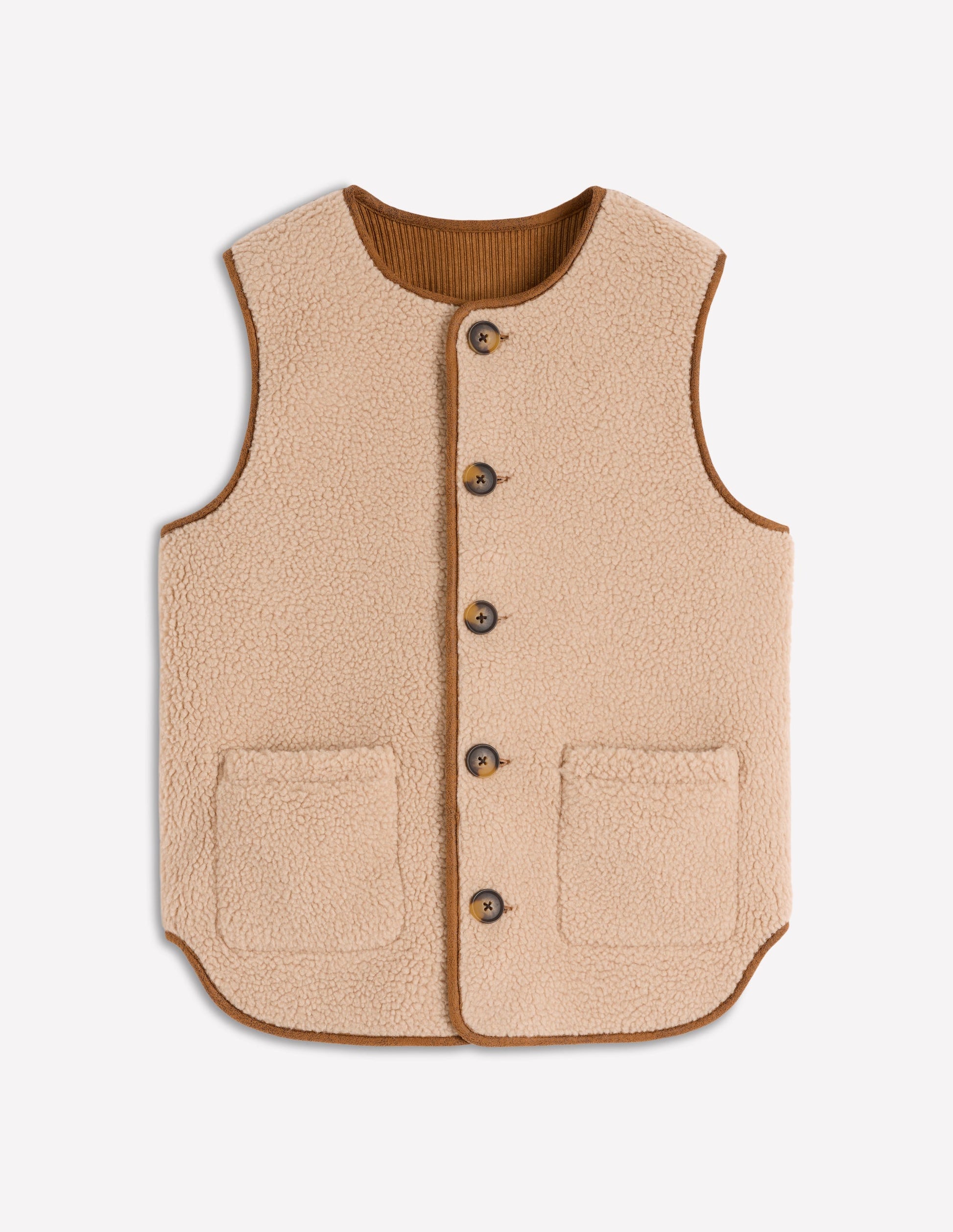 Clerkenwell Reversible Gilet-Hazelnut Brown, Natural-7