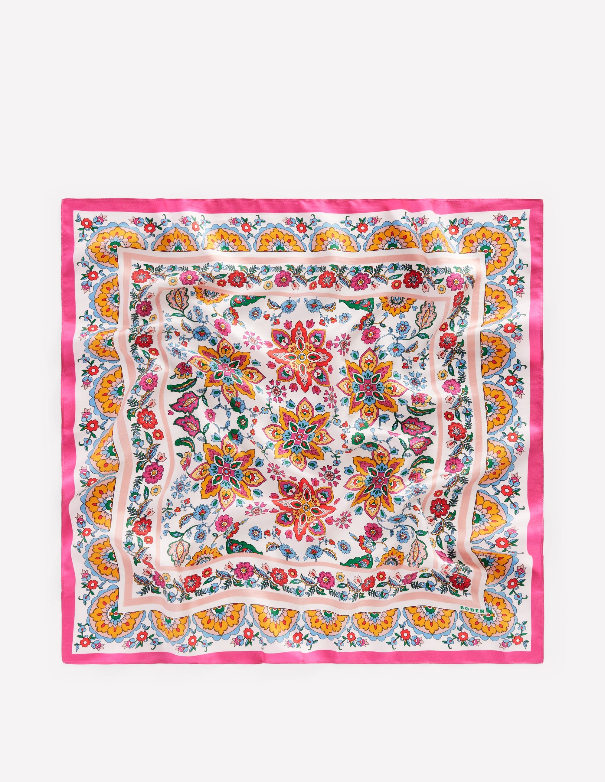 Elisabeth Silk Square Scarf-Multi, Botanical Paisley - Image 3