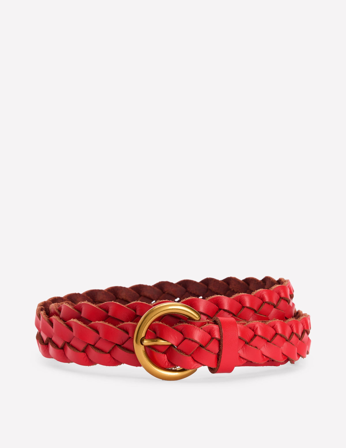 Skinny Plaited Belt-Post Box Red - Image 1