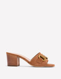 Iris Snaffle Heeled Mules-Tan