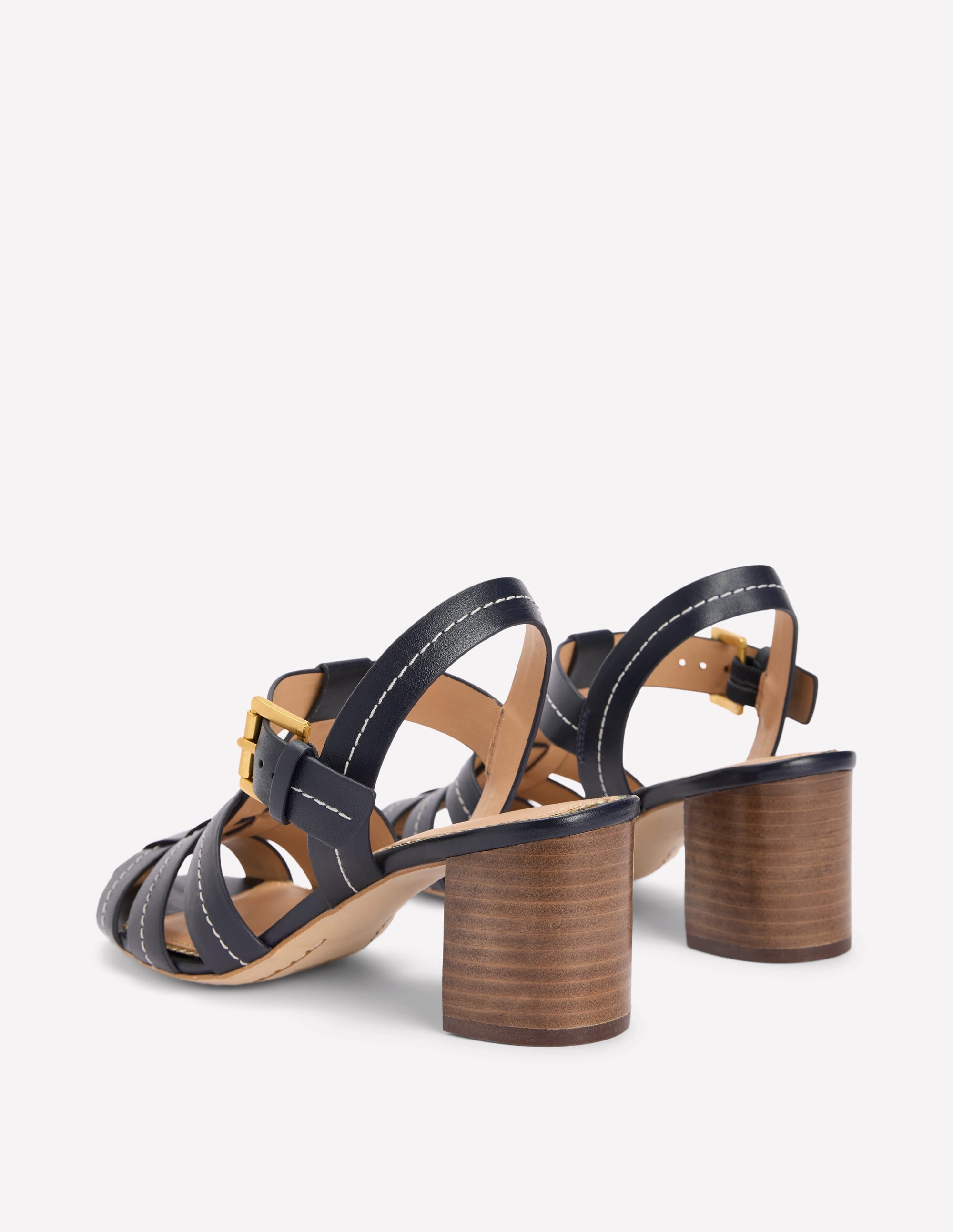 Low Block Fisherman Sandals-Navy - Image 5