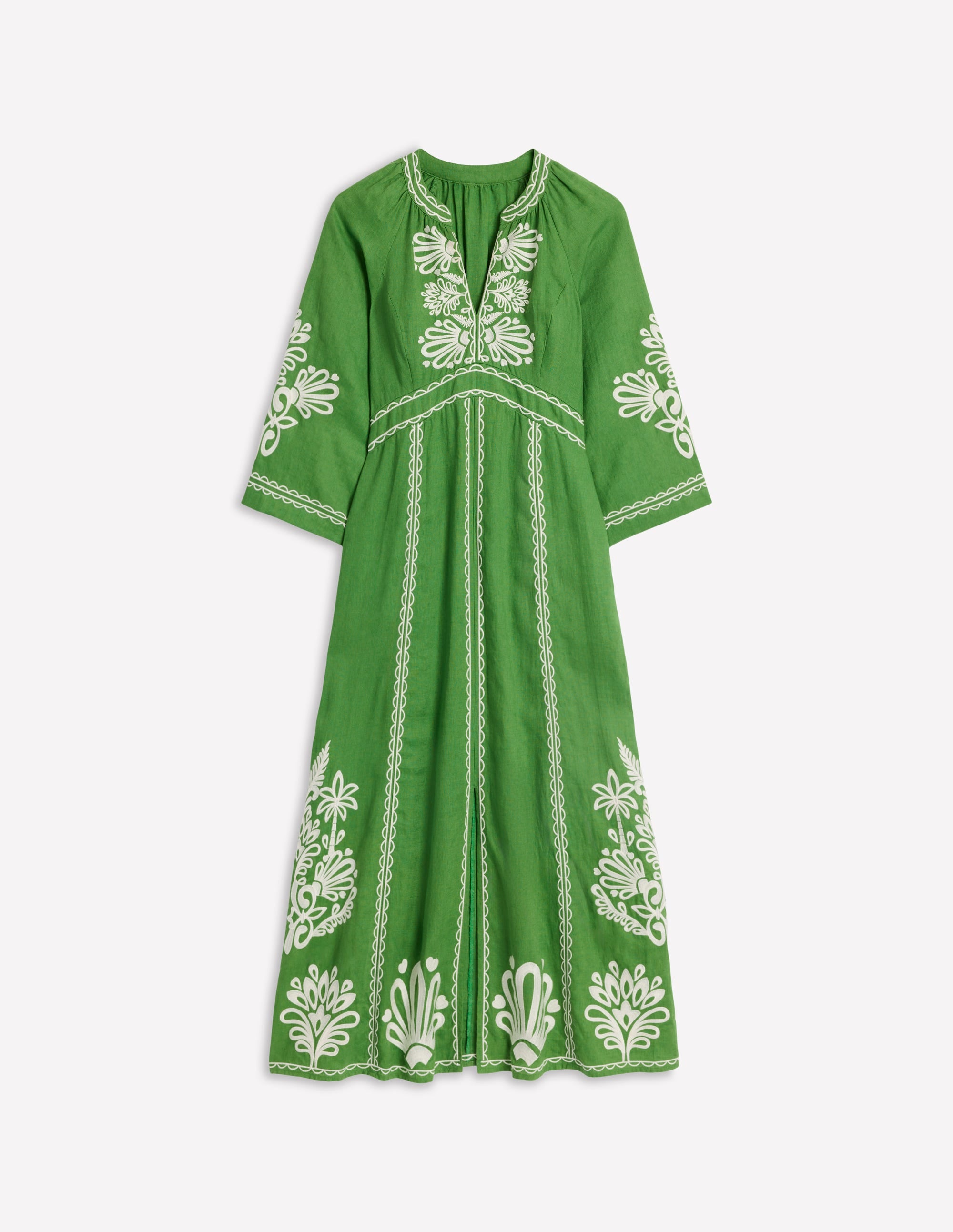 Una Linen Midi Dress-Paradise Green - Image 7
