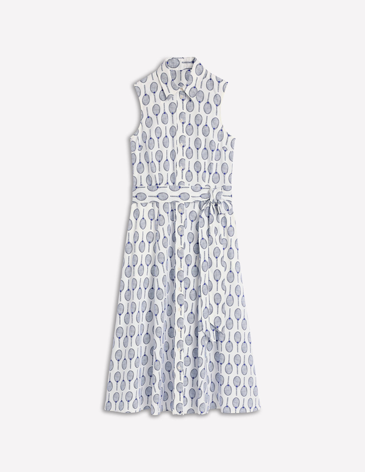 Amy Sleeveless Shirt Dress-Ivory, Tennis - Image 5