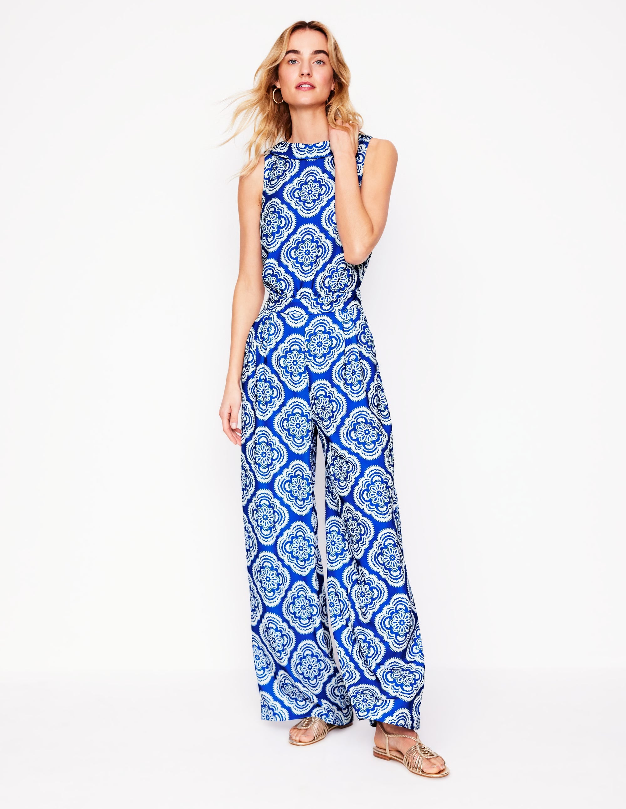 Clarissa Jumpsuit-Gallery Blue, Botanic Blush - Image 1