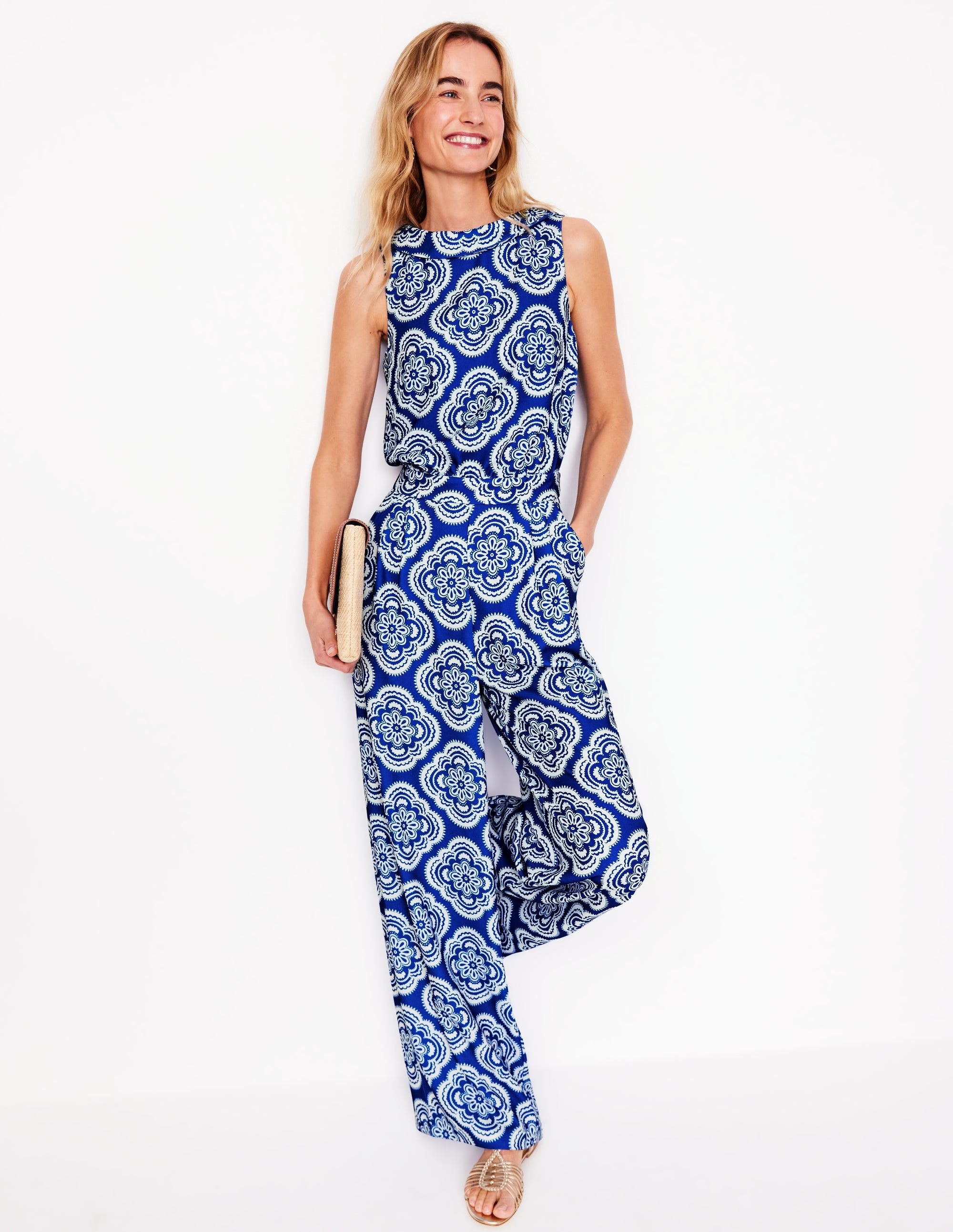 Clarissa Jumpsuit-Gallery Blue, Botanic Blush - Image 4