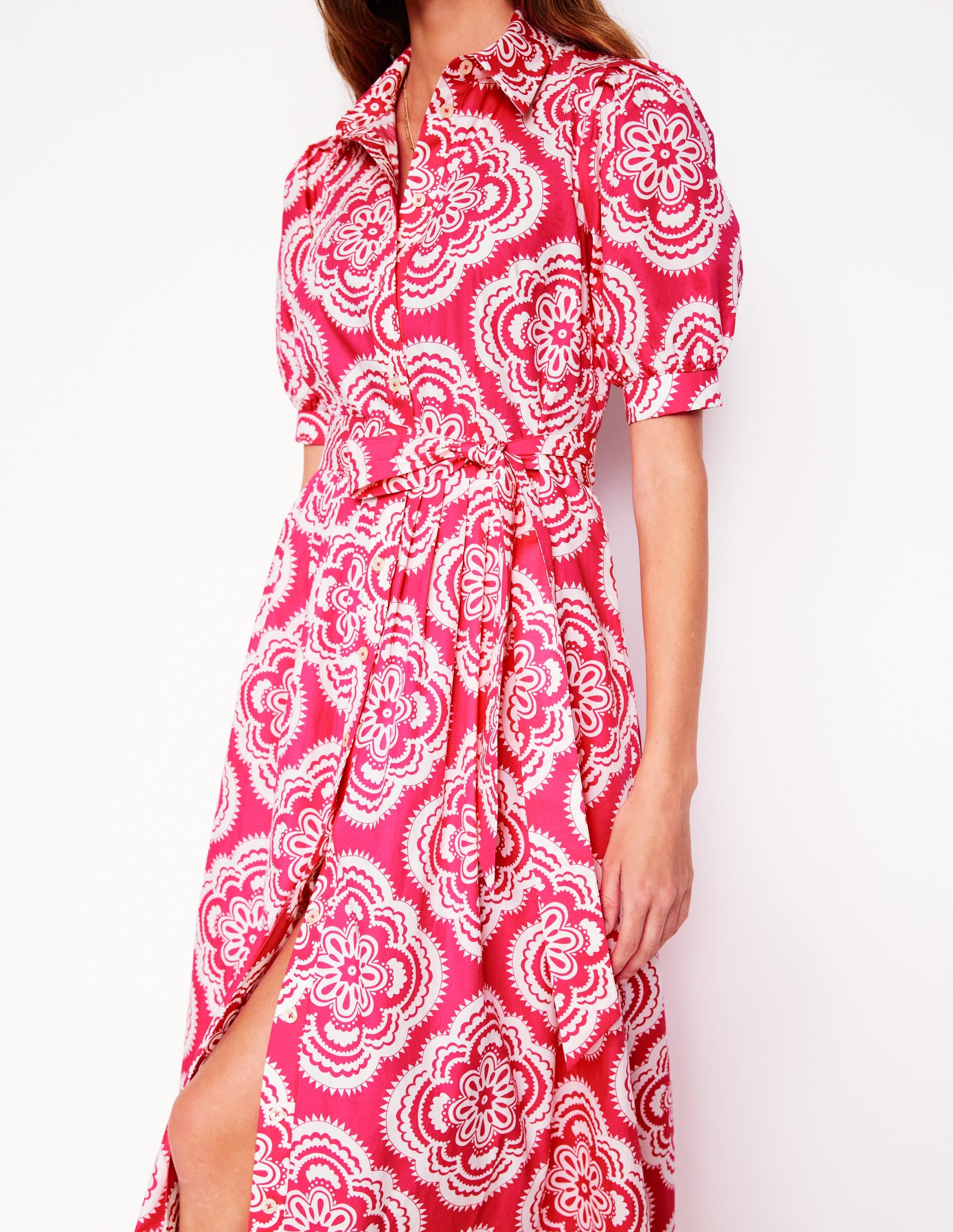 Alexa Maxi Shirt Dress-Pink Peony, Botanic Blush - Image 2