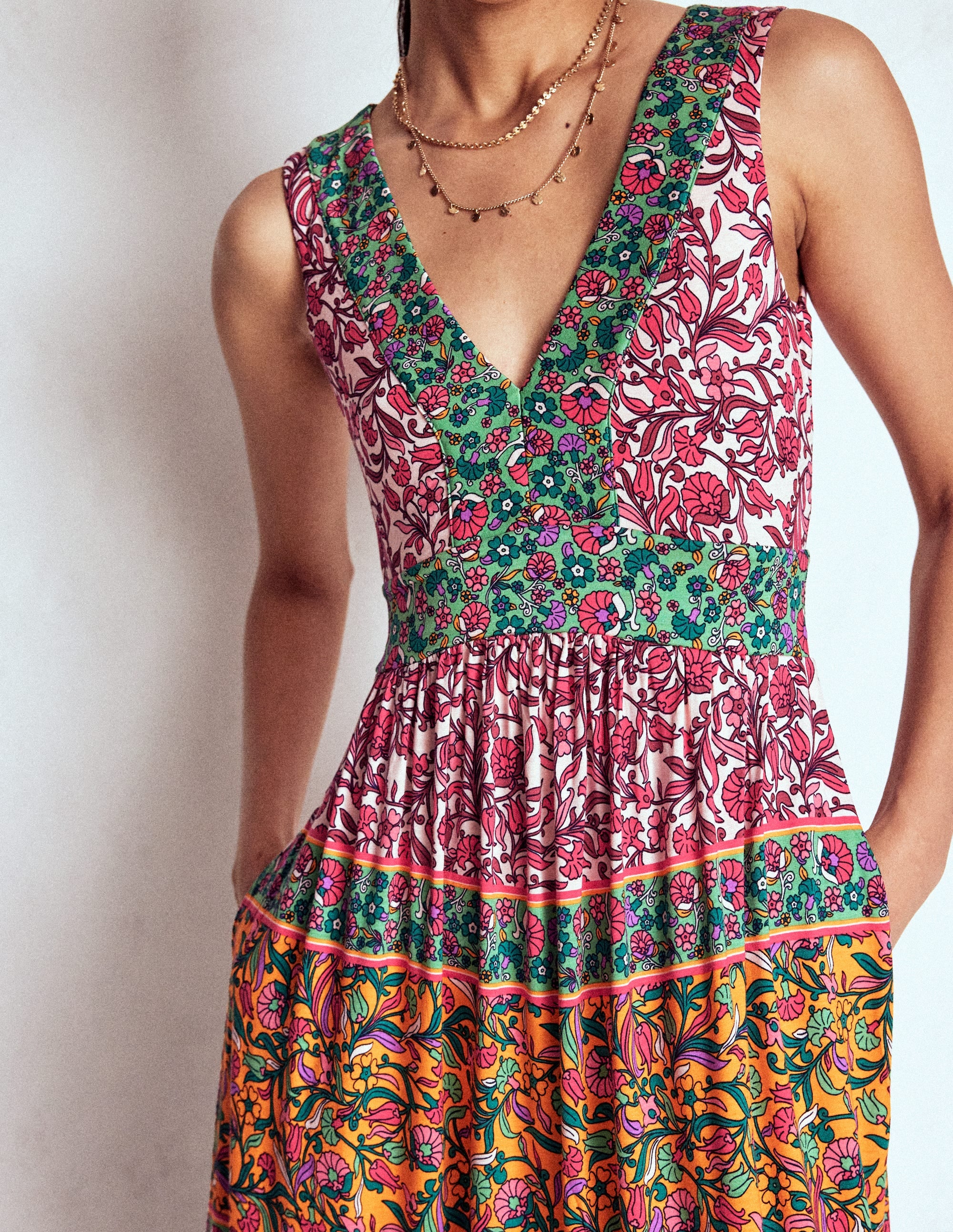 Olympia Jersey Maxi Dress-Multi, Enchanting Vine - Image 2