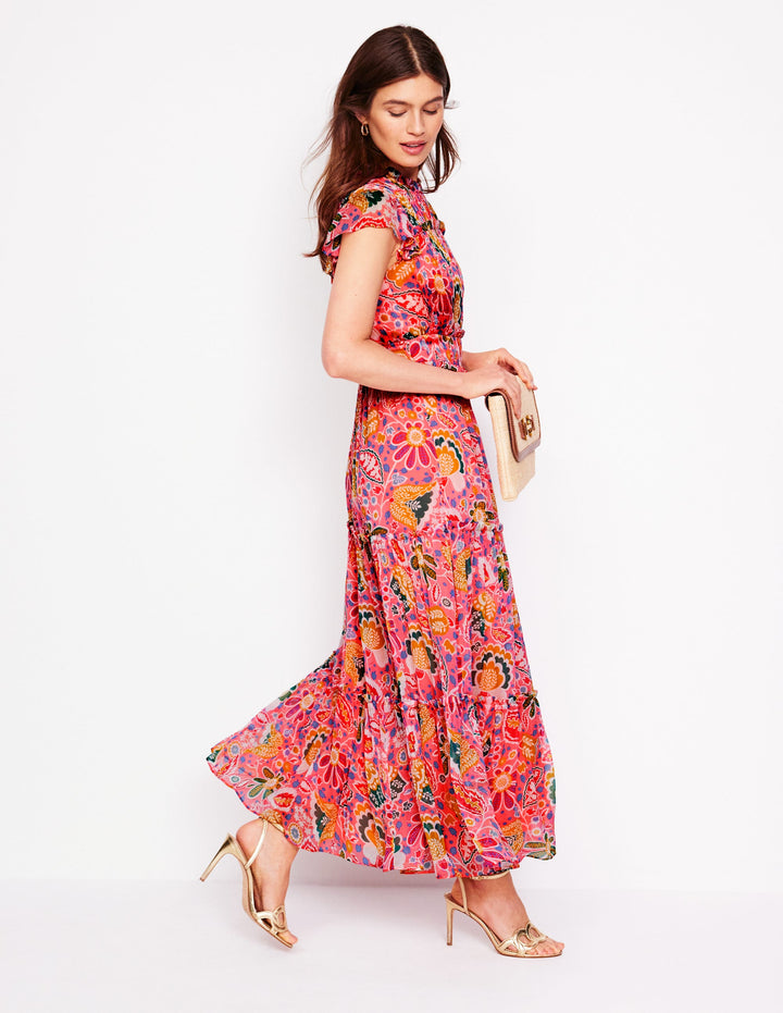 High Neck Sleeveless Dress-Multi, Flourishing Blooms