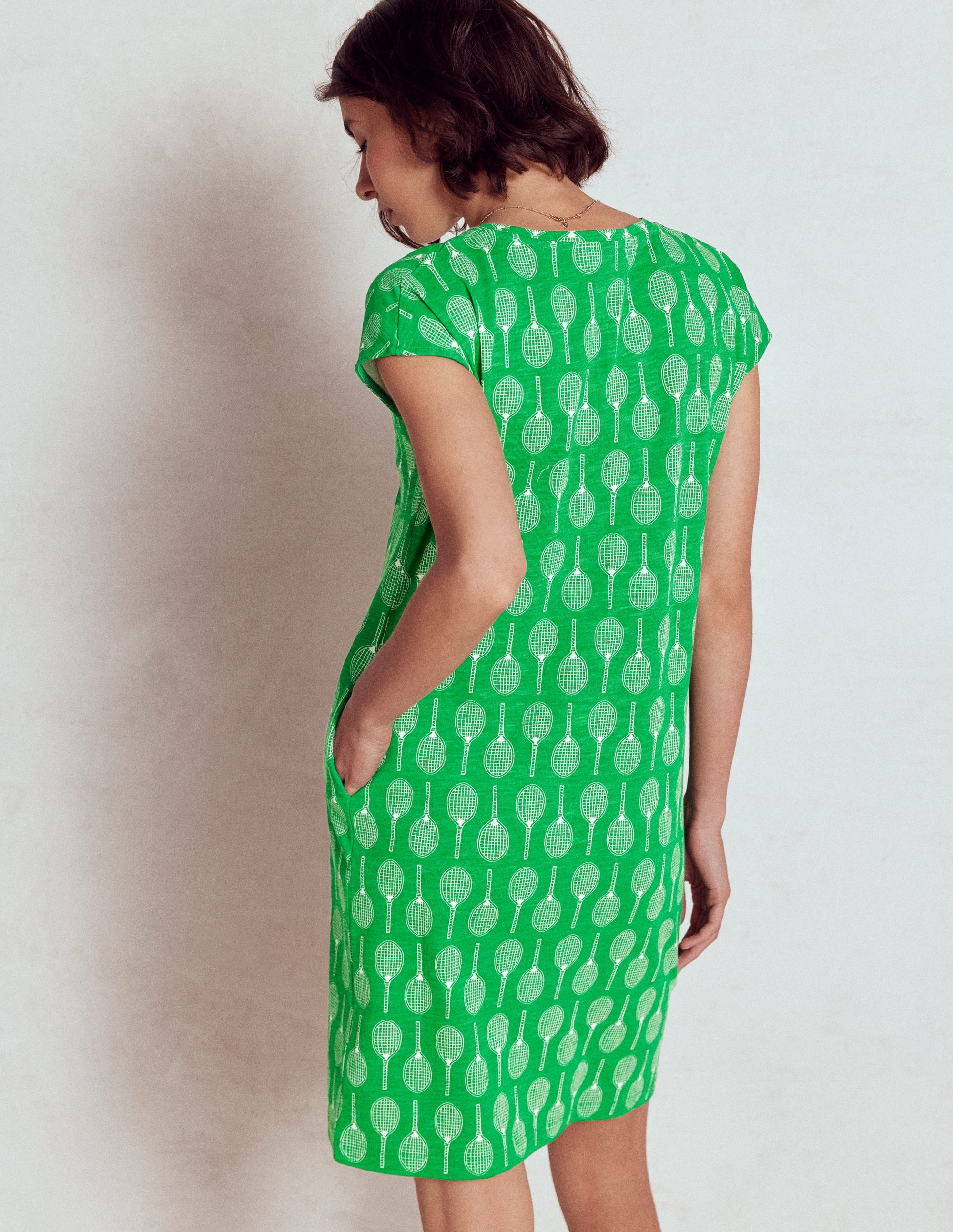 Leah Jersey T-shirt Dress-Rich Emerald, Tennis - Image 3