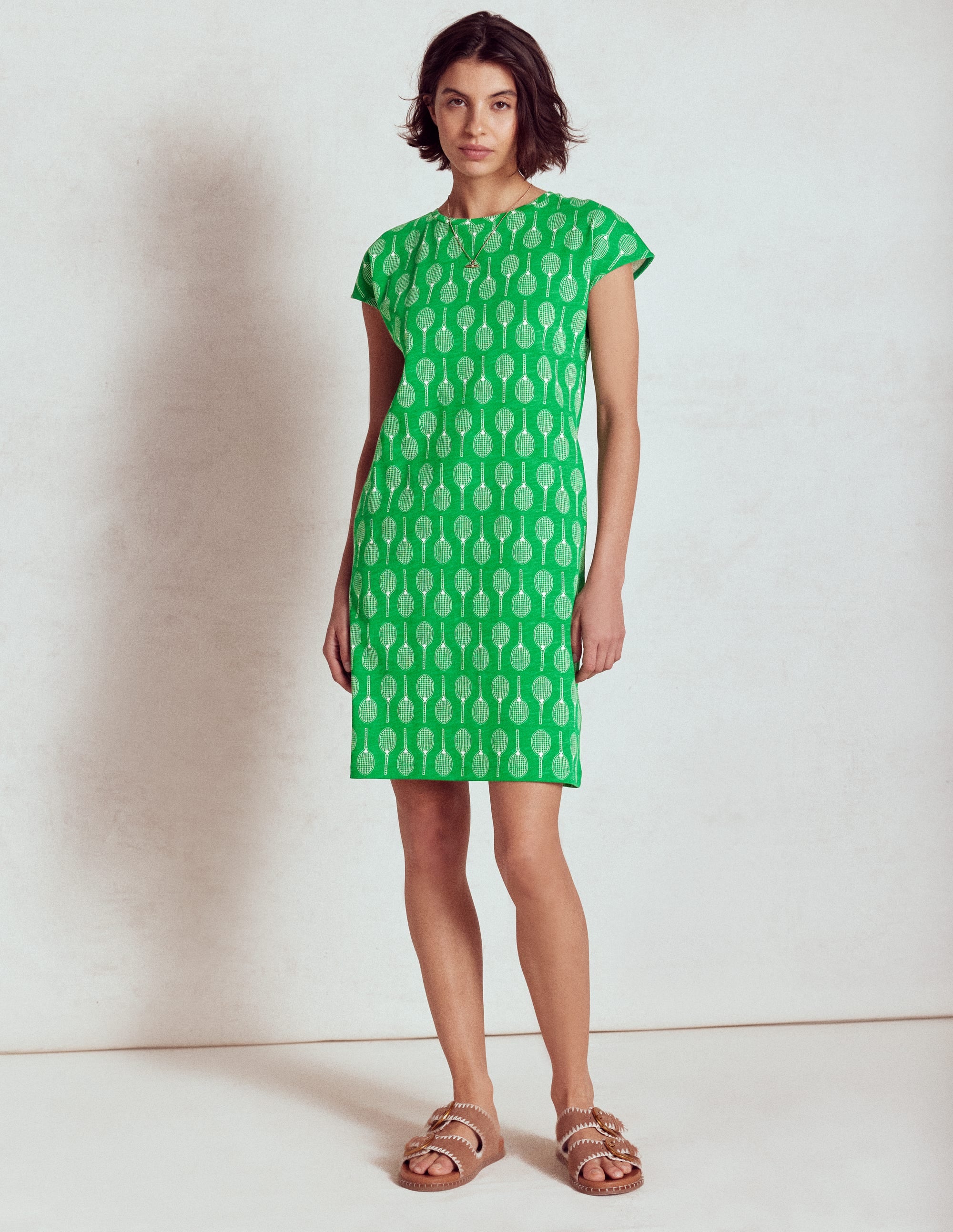 Leah Jersey T-shirt Dress-Rich Emerald, Tennis - Image 4