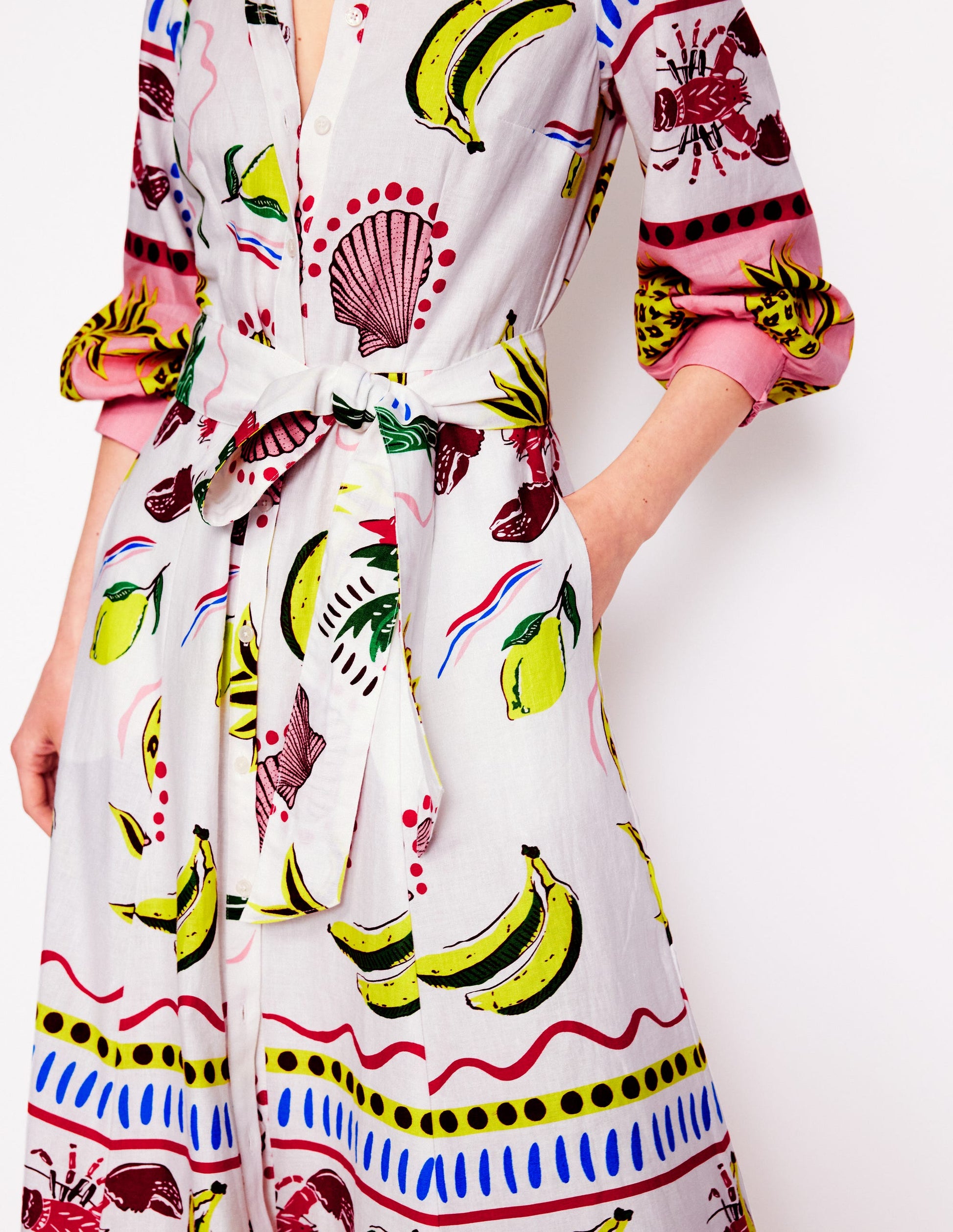 Clara Linen Blend Shirt Dress-Multi, Tropical Bonanza | Boden UK Clara Linen Blend Shirt Dress-Multi, Tropical Bonanza | Boden UK