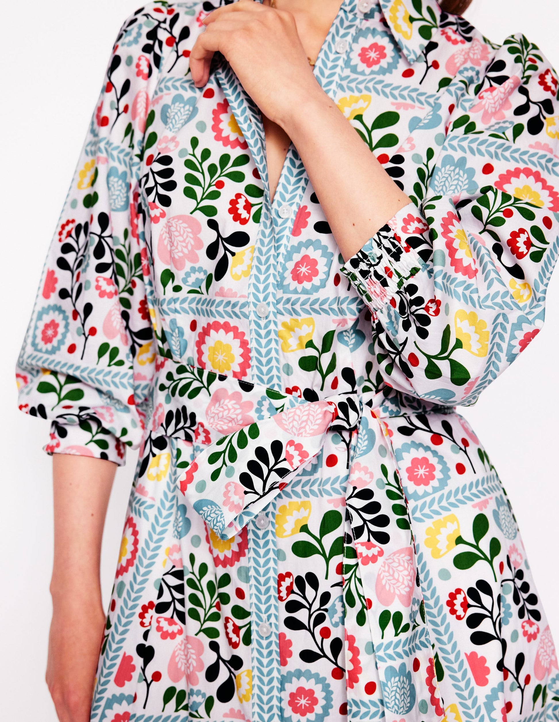 Clara Cotton Shirt Dress-Multi, Walled Garden | Boden UK Clara Cotton Shirt Dress-Multi, Walled Garden | Boden UK