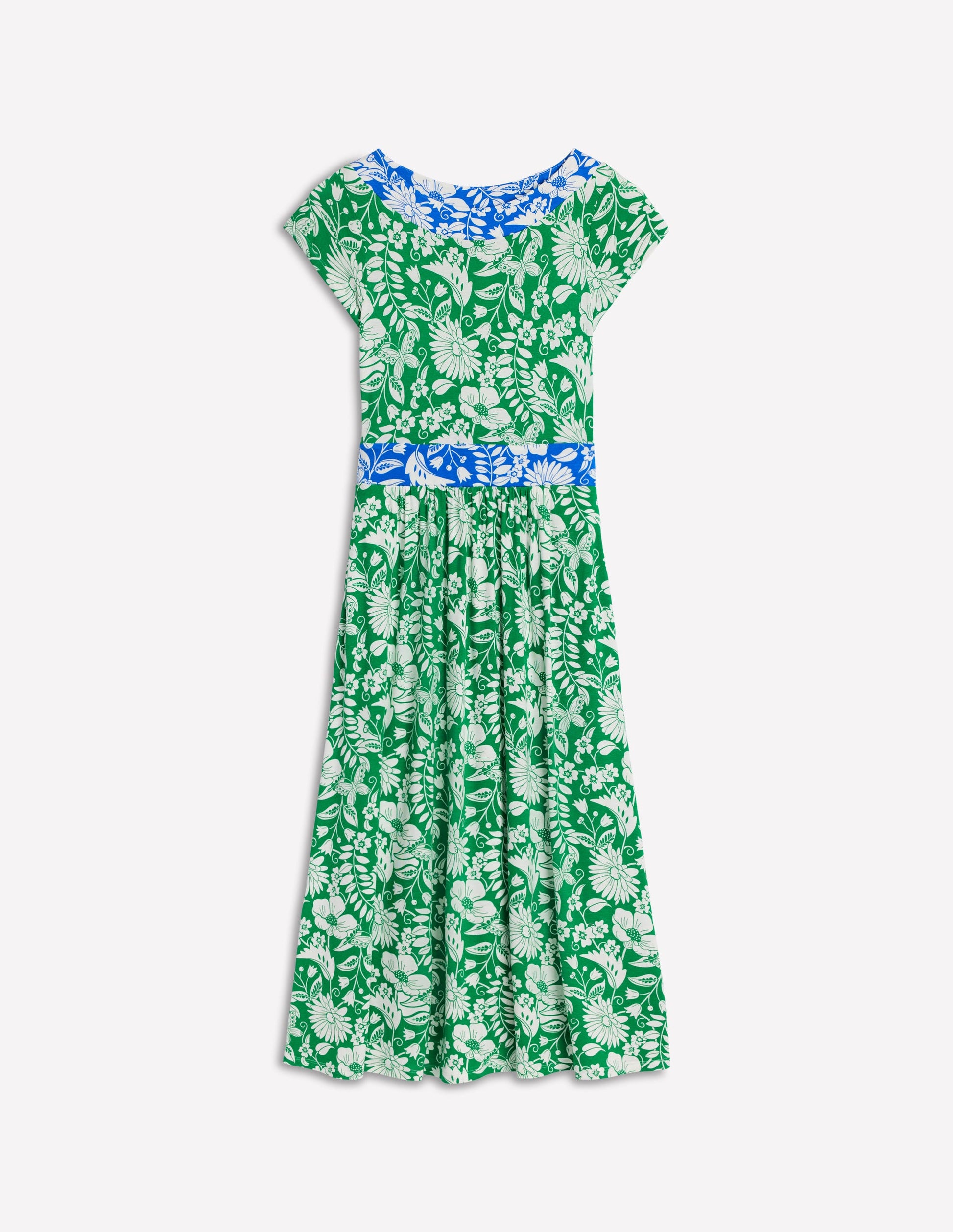 Melanie Jersey Midi Dress-Rich Emerald, Wildflower Trail Boden UK