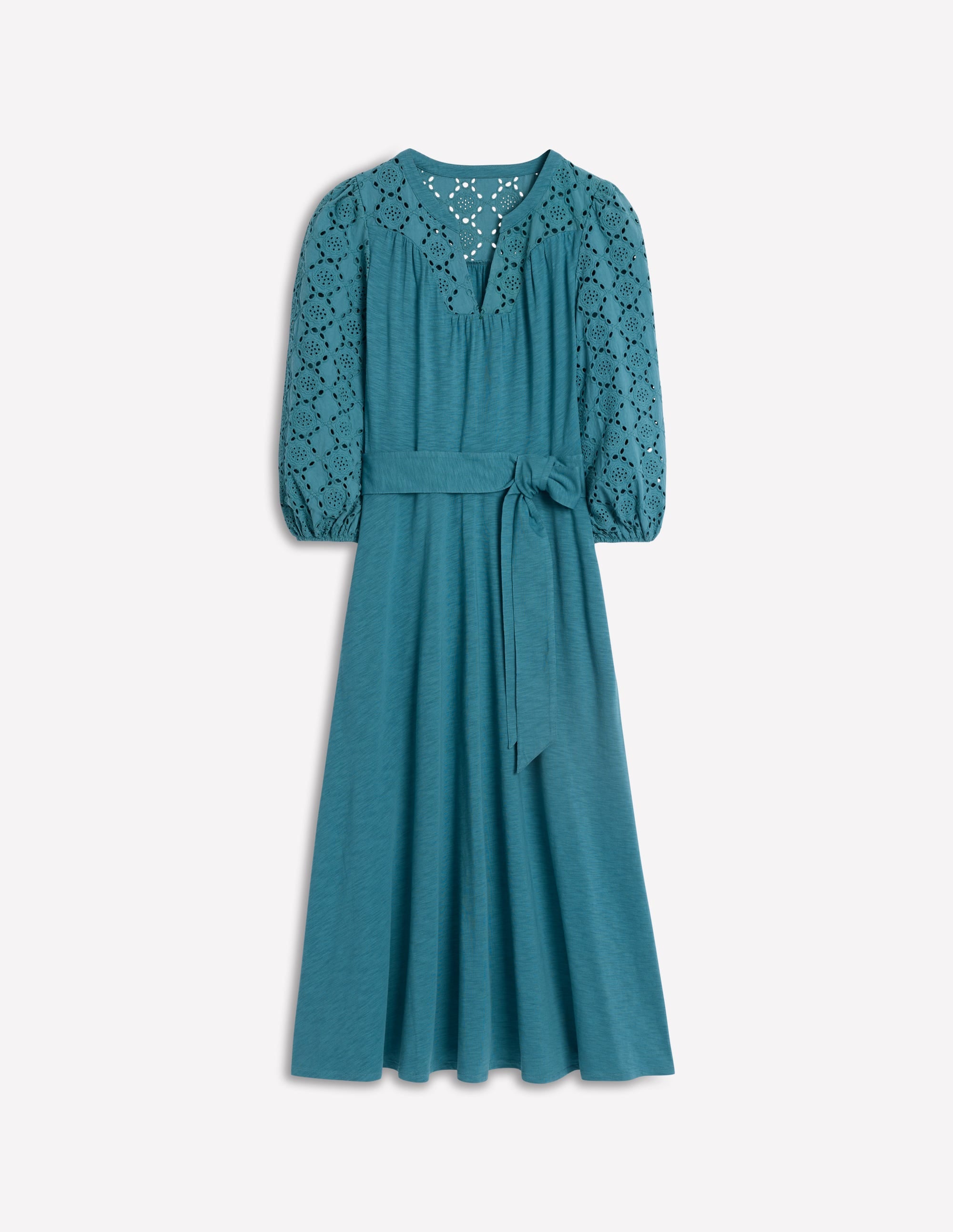 Eden Broderie Jersey Dress-Waterfall Blue - Image 5