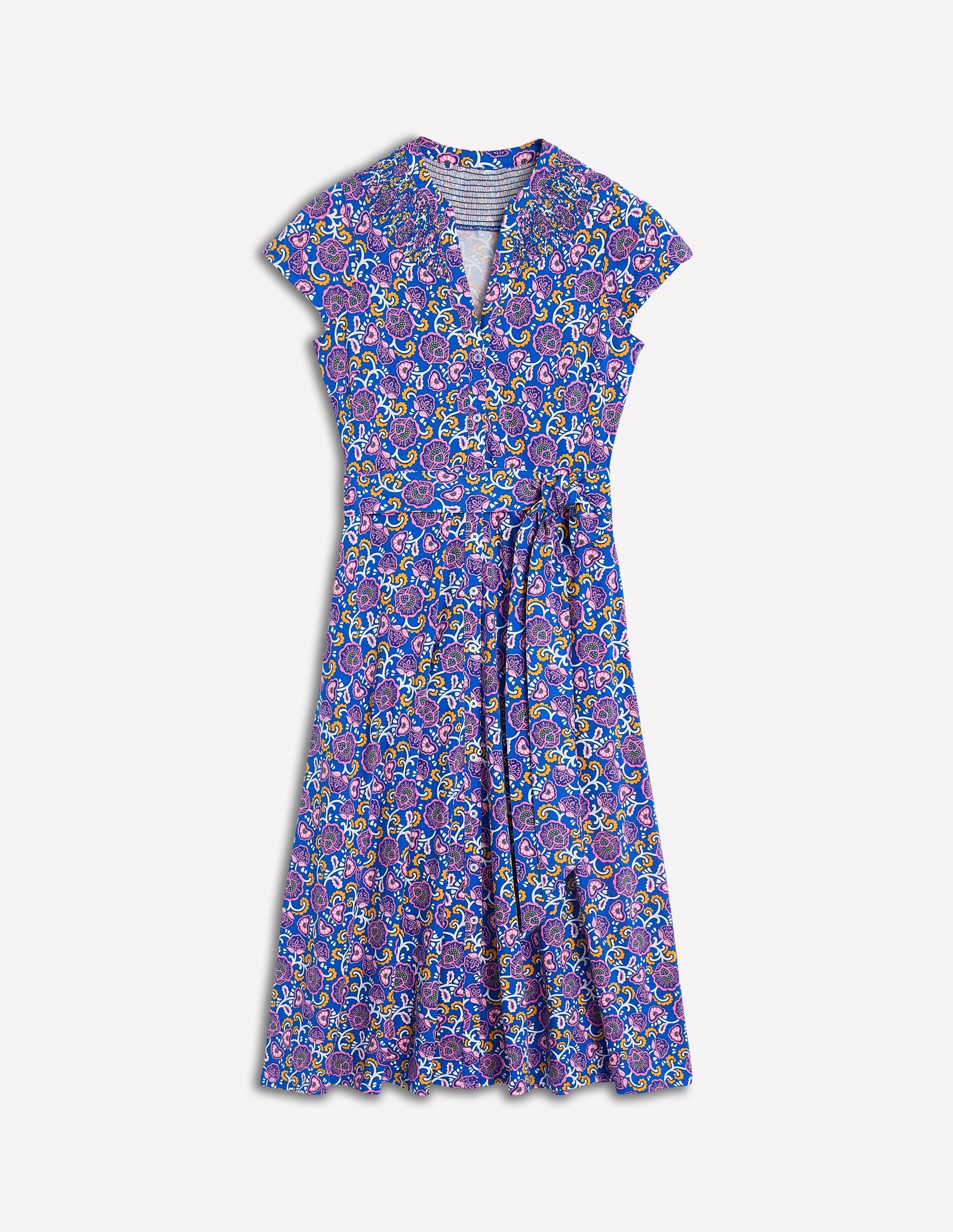 Sara Jersey Shirt Dress-Gallery Blue, Garden Vine - Image 5