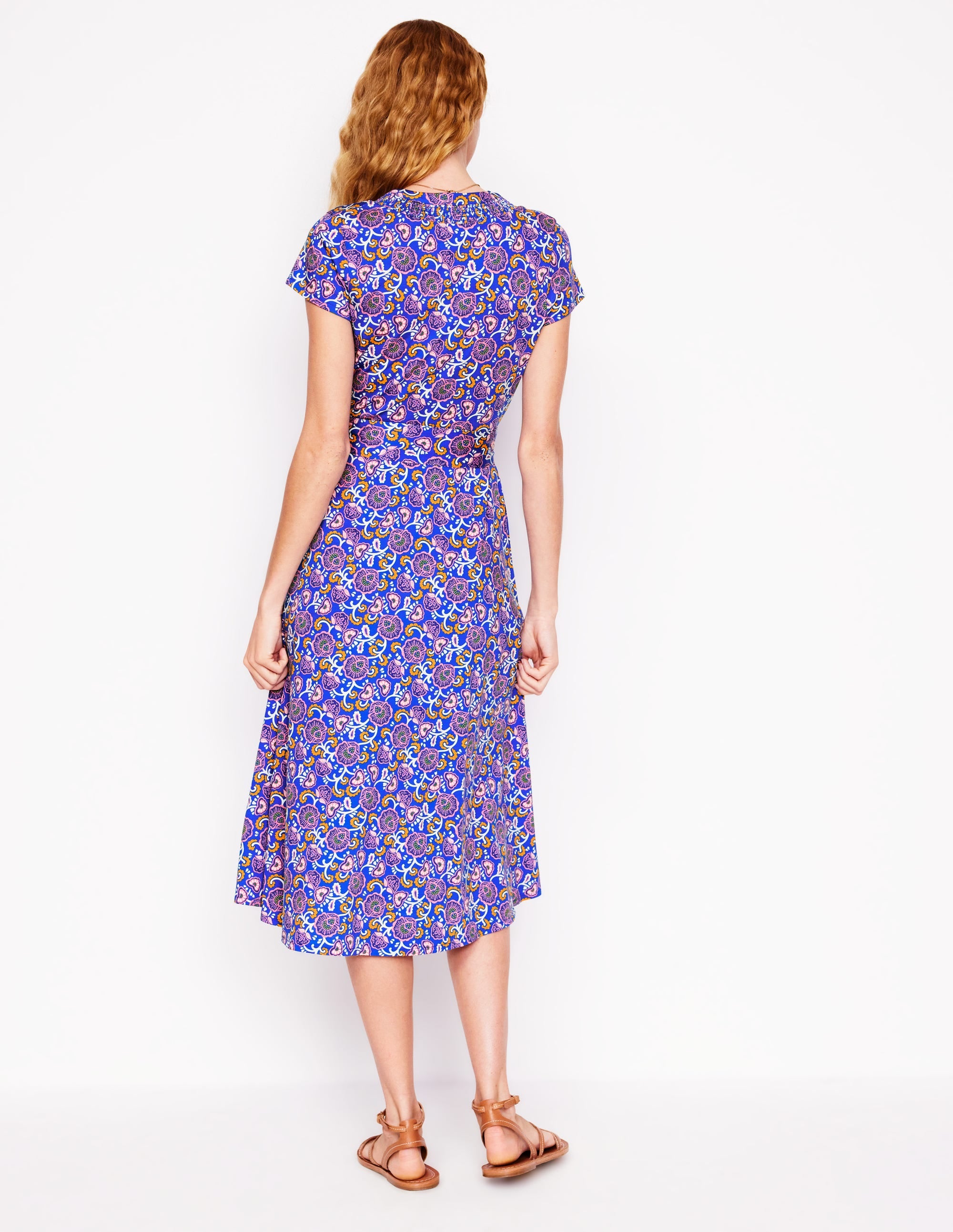 Sara Jersey Shirt Dress-Gallery Blue, Garden Vine - Image 3