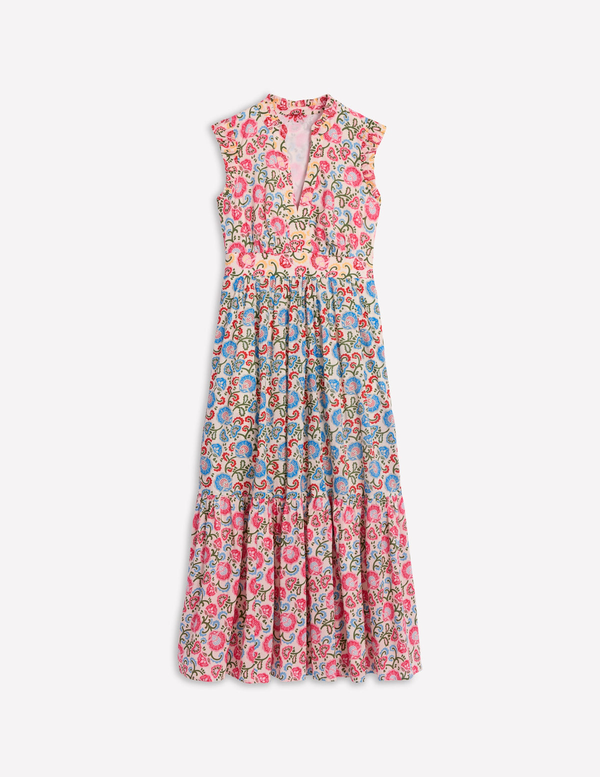 Wren Tiered Midi Dress-Ivory, Garden Vine - Image 6