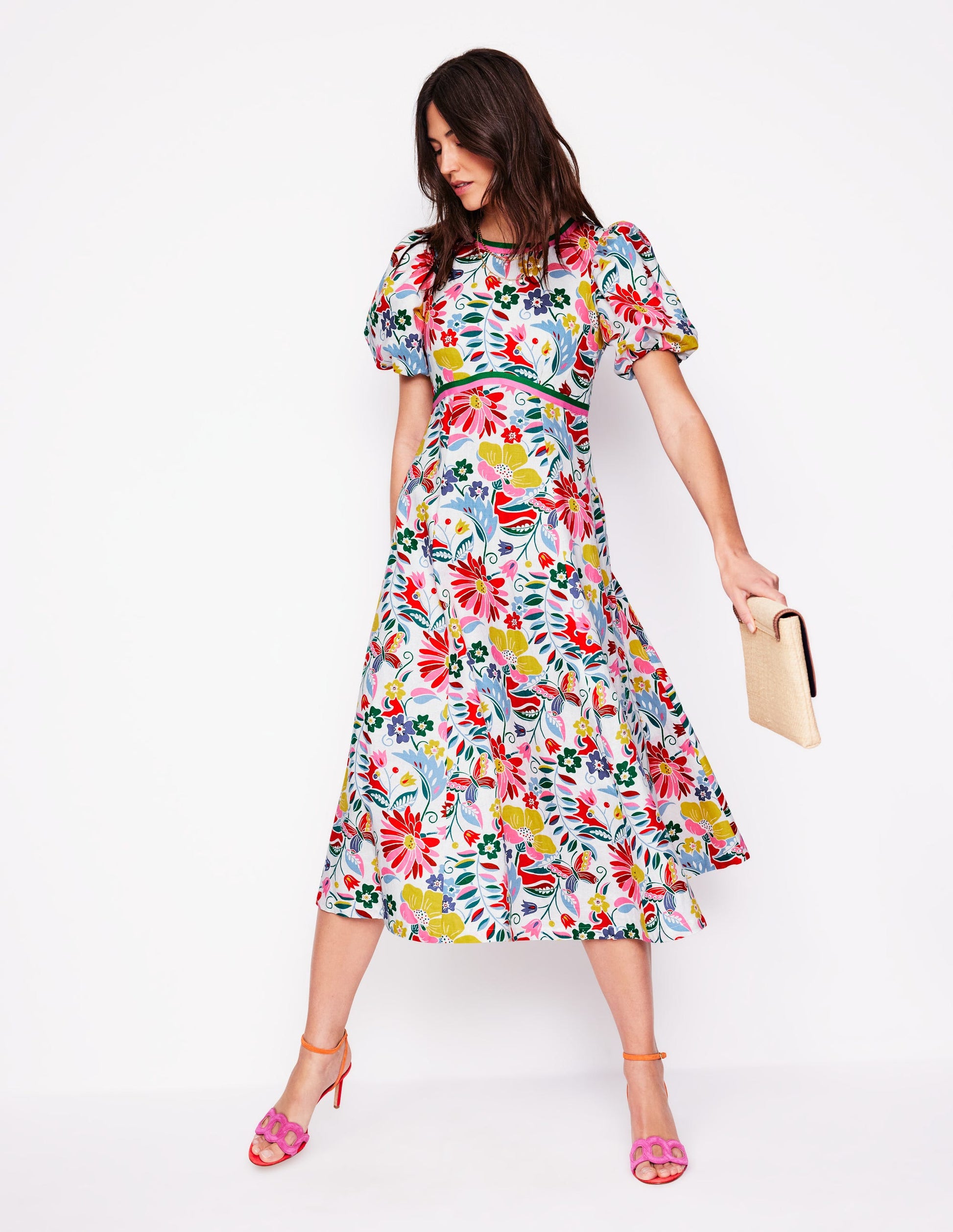 empire line tea dress Add a burst of floral vibes to your wardrobe with Empire Waist Tea Length Hawaiian Dress Lihue Hibiscus. Made for comfort, it's perfect for brunches, garden parties, or any day that calls