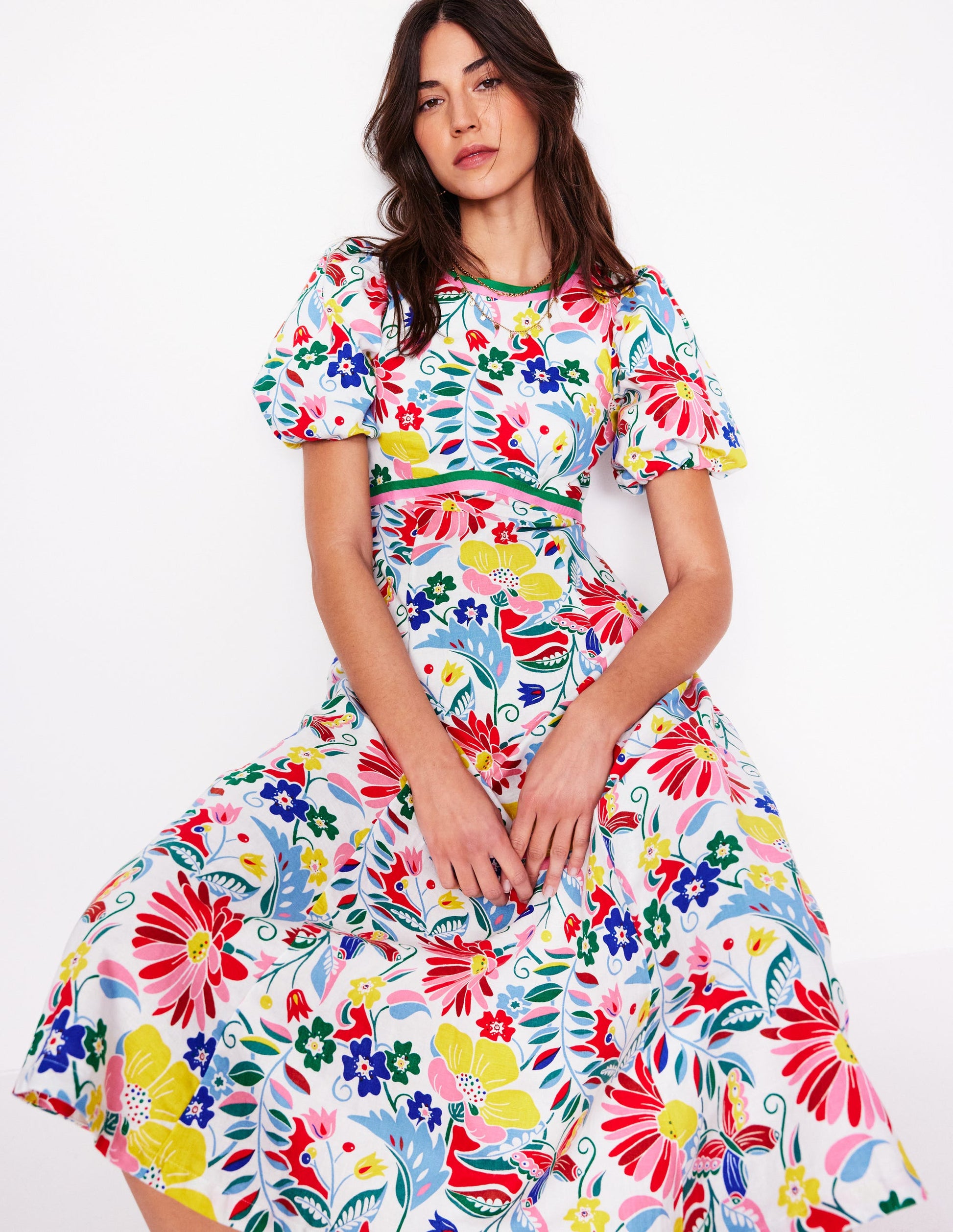 empire line tea dress Add a burst of floral vibes to your wardrobe with Empire Waist Tea Length Hawaiian Dress Lihue Hibiscus. Made for comfort, it's perfect for brunches, garden parties, or any day that calls