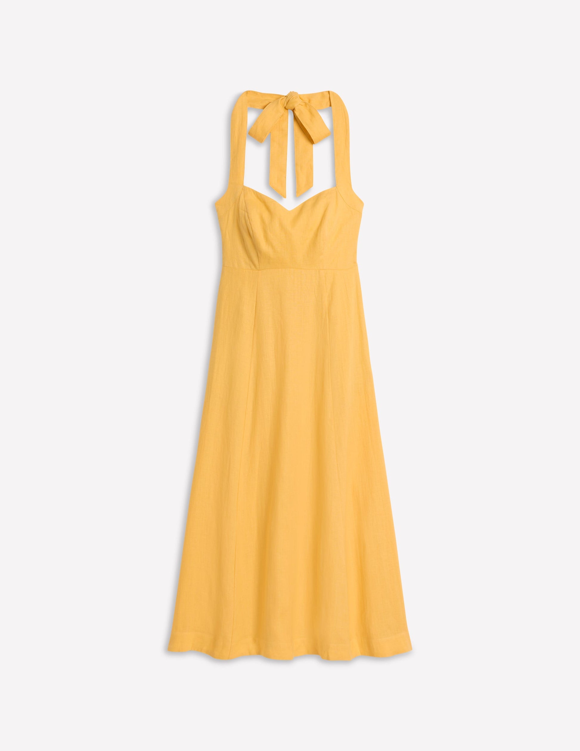 Halter Linen Dress-Buttermilk Yellow | Boden AU Halter Linen Dress-Buttermilk Yellow | Boden AU