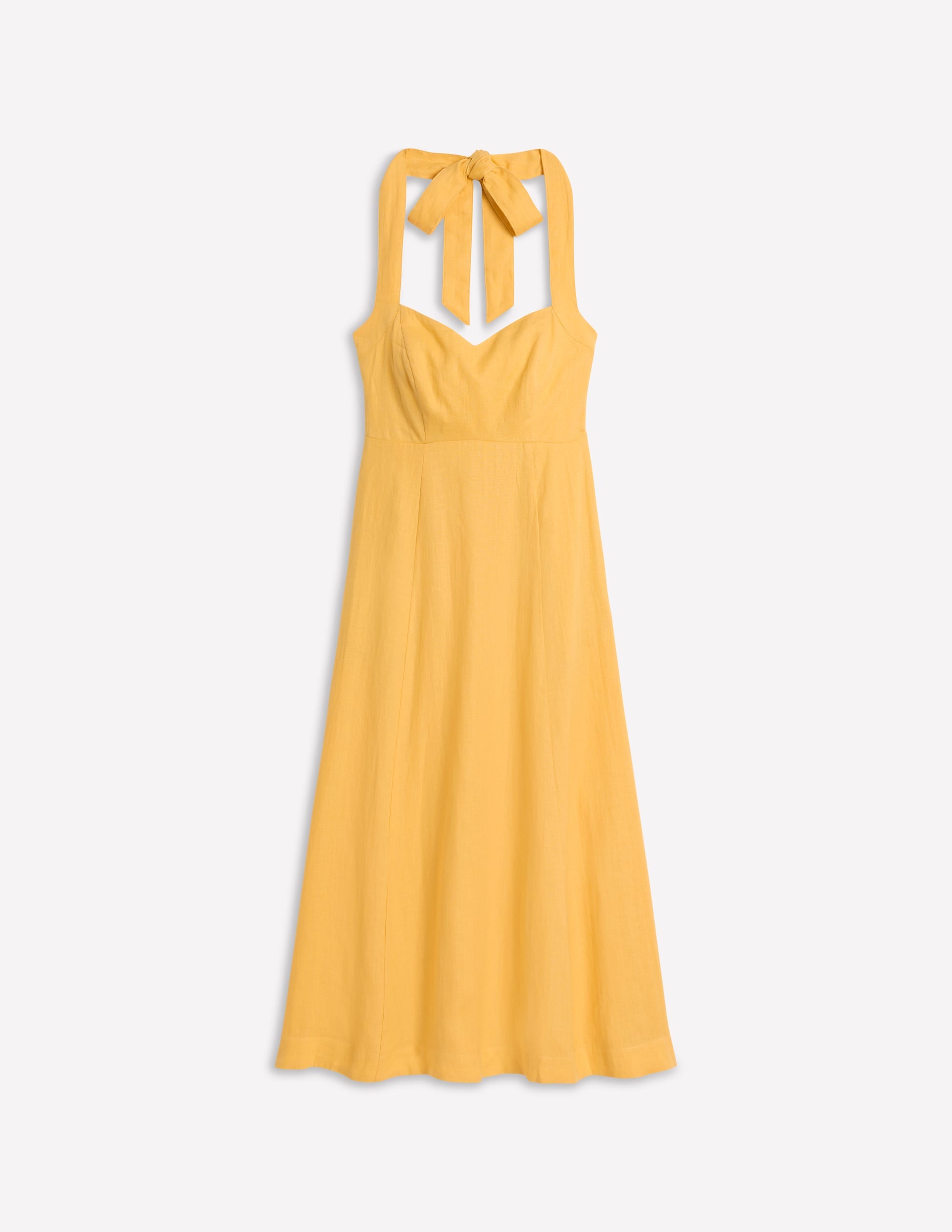 Halter Linen Dress-Buttermilk Yellow - Image 6