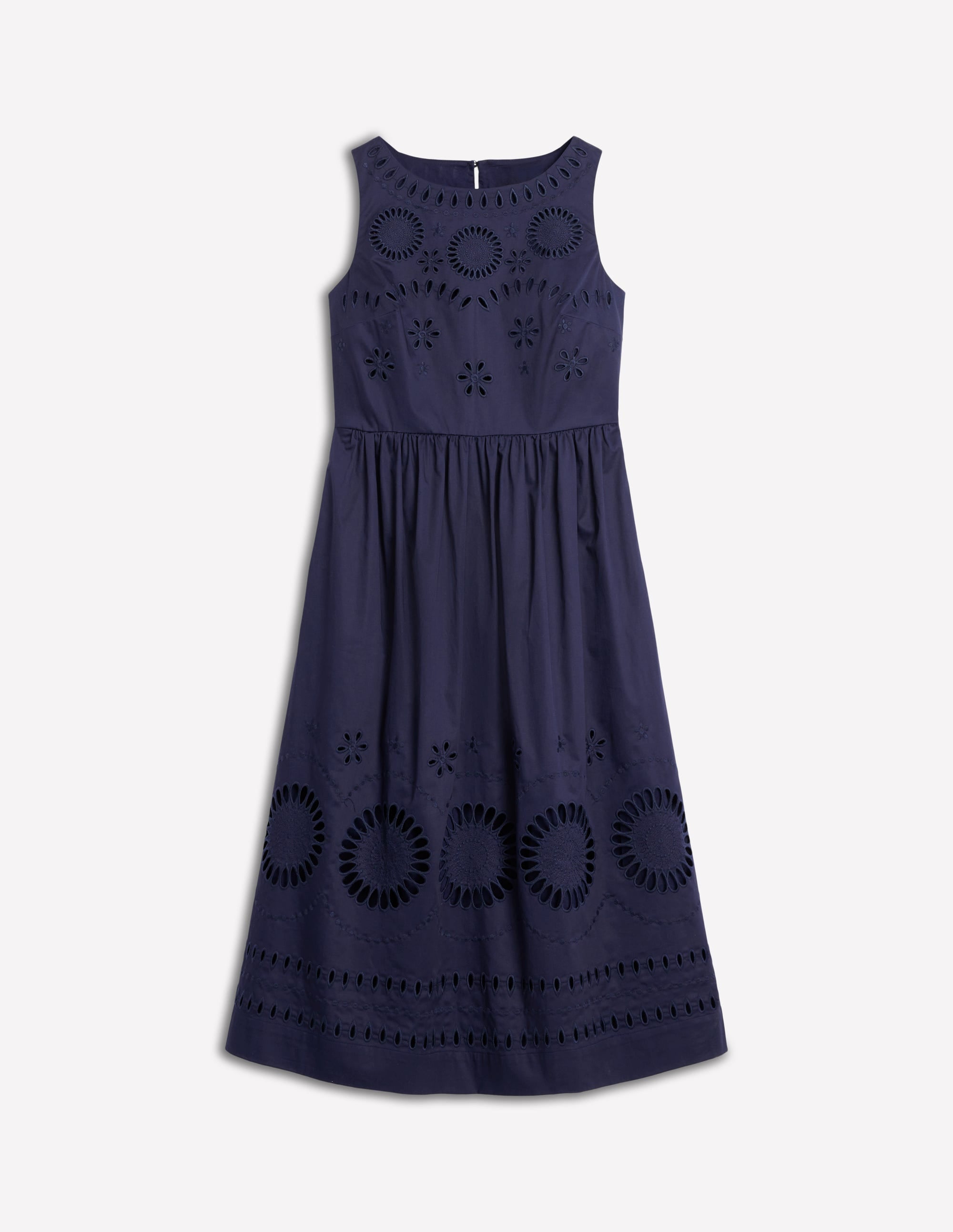 Lauren Broderie Midi Dress-Navy - Image 5