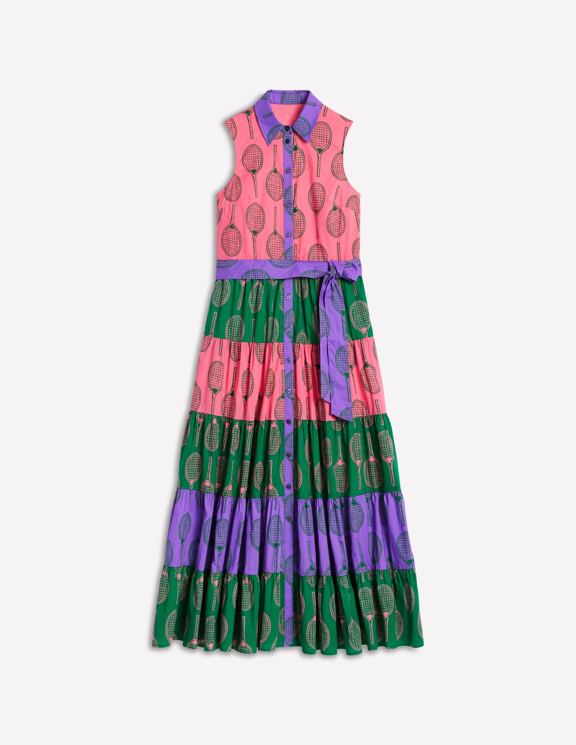 Multi Tiered Shirt Dress-Multi, Tennis - Image 5
