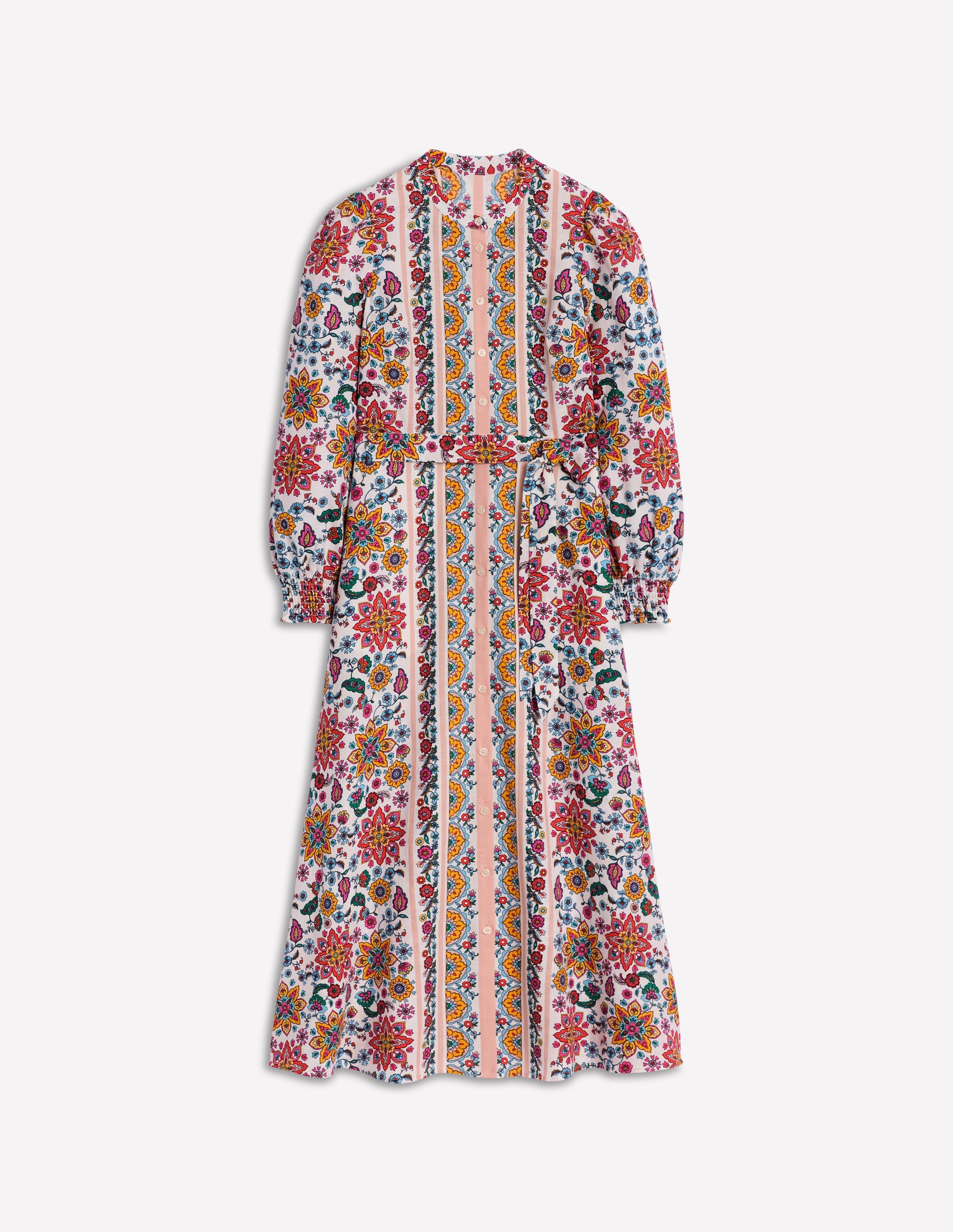 Ruby Linen Blend Shirt Dress-Ivory, Botanical Sprig - Image 7
