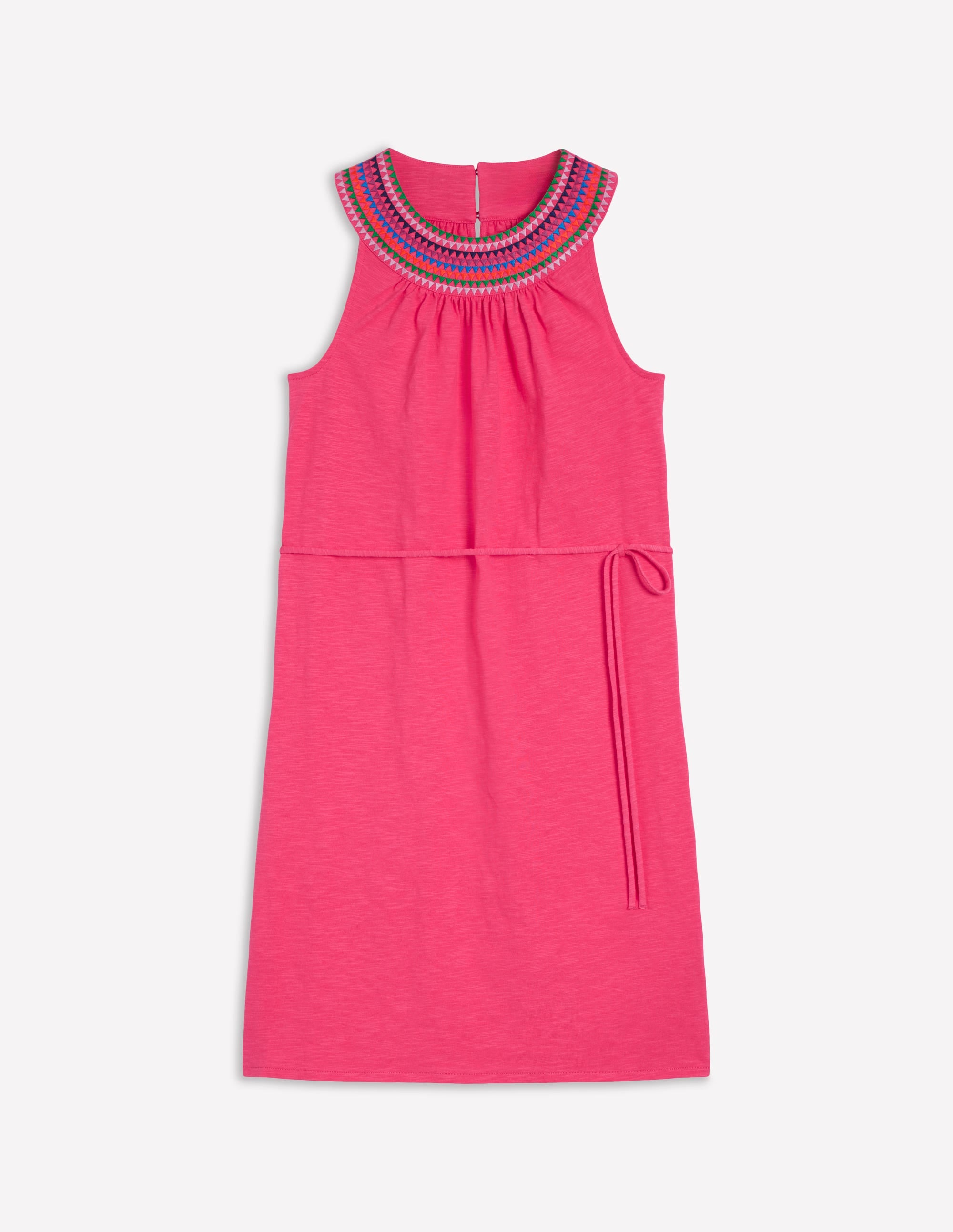 Eleni Embroidered Short Dress-Camelia Pink - Image 5