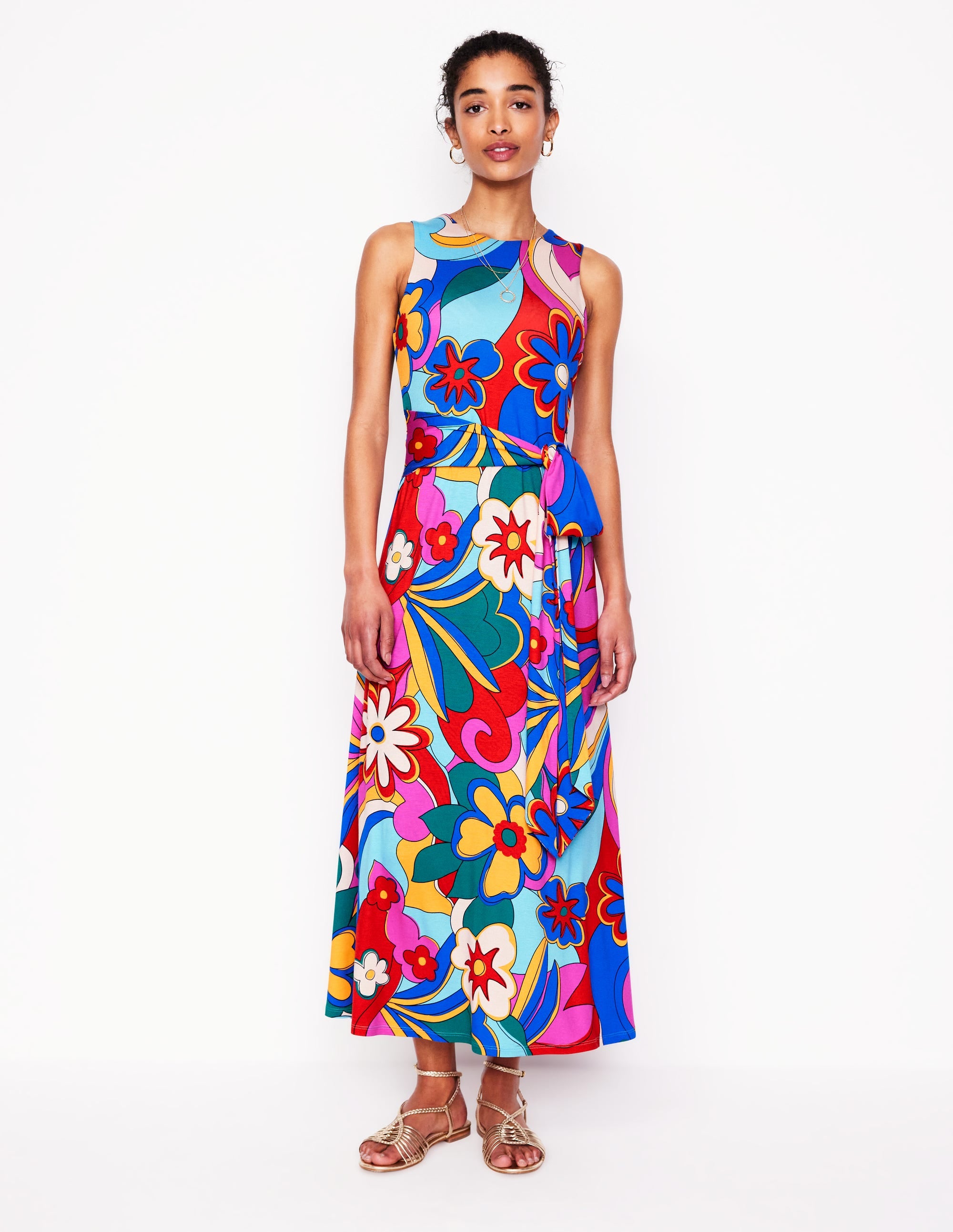 Grown On Tie Trapeze Dress-Multi, Blossomy Pop - Image 1
